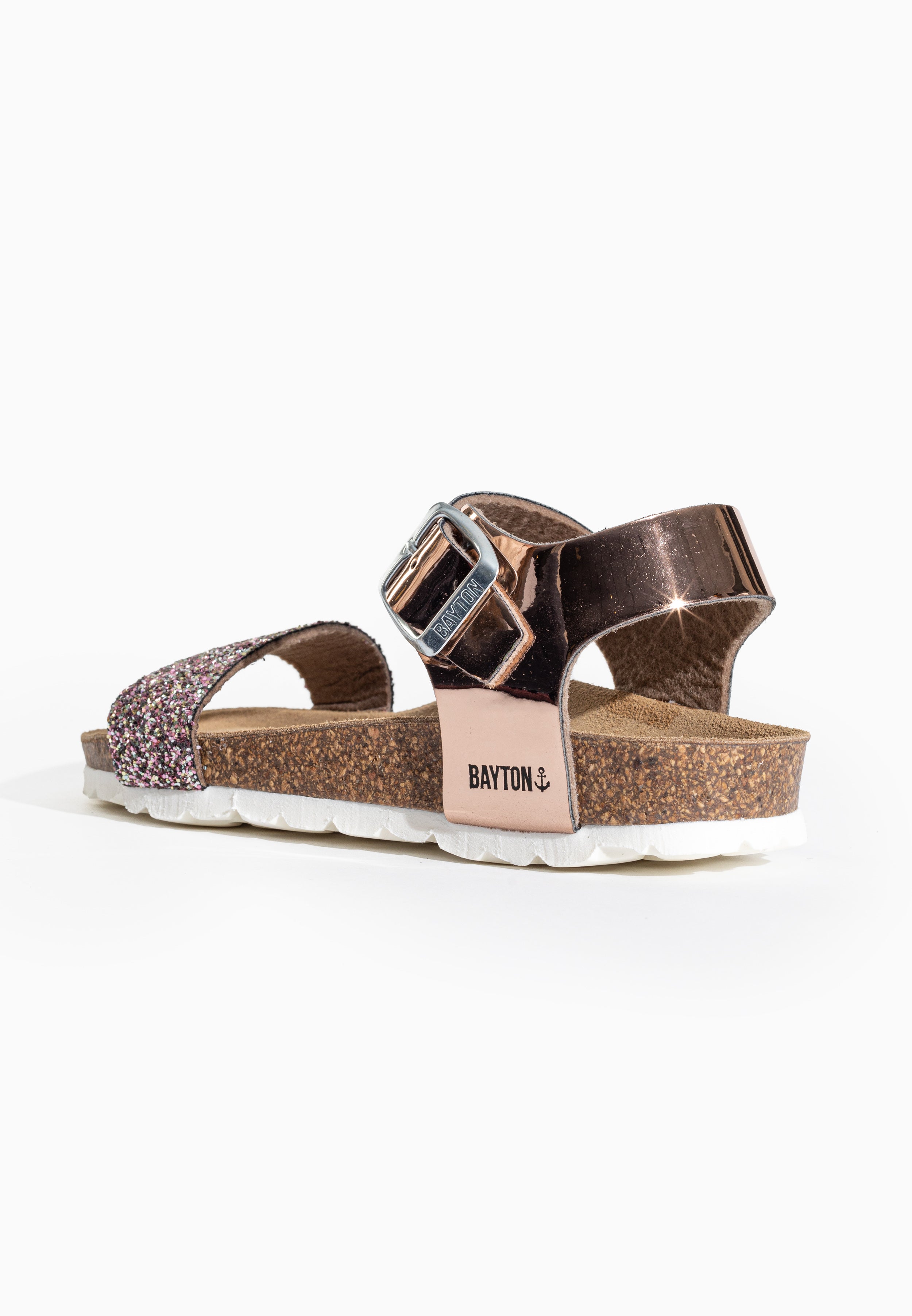 Tyche Rose Gold Glitter Sandals