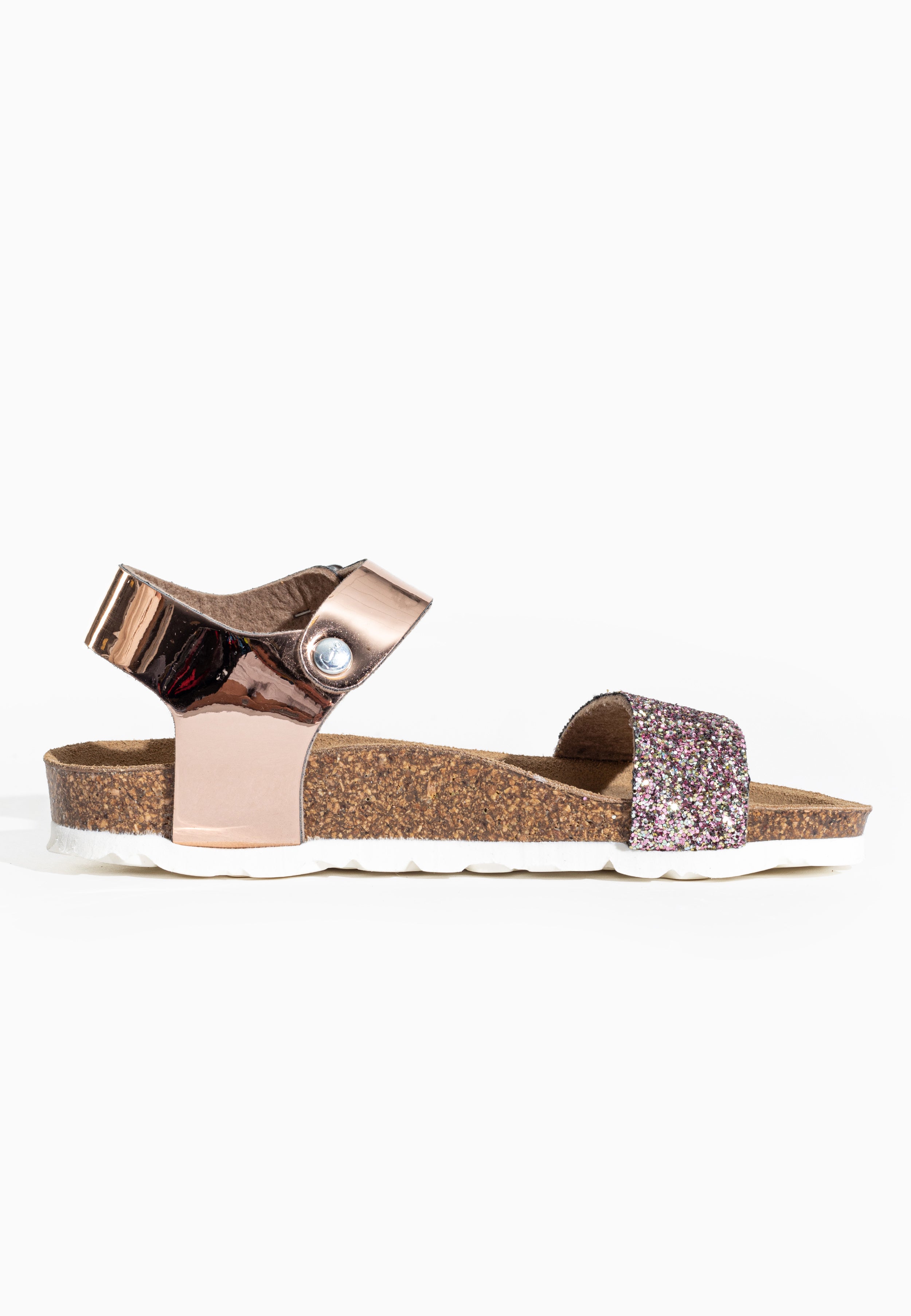 Tyche Rose Gold Glitter Sandals