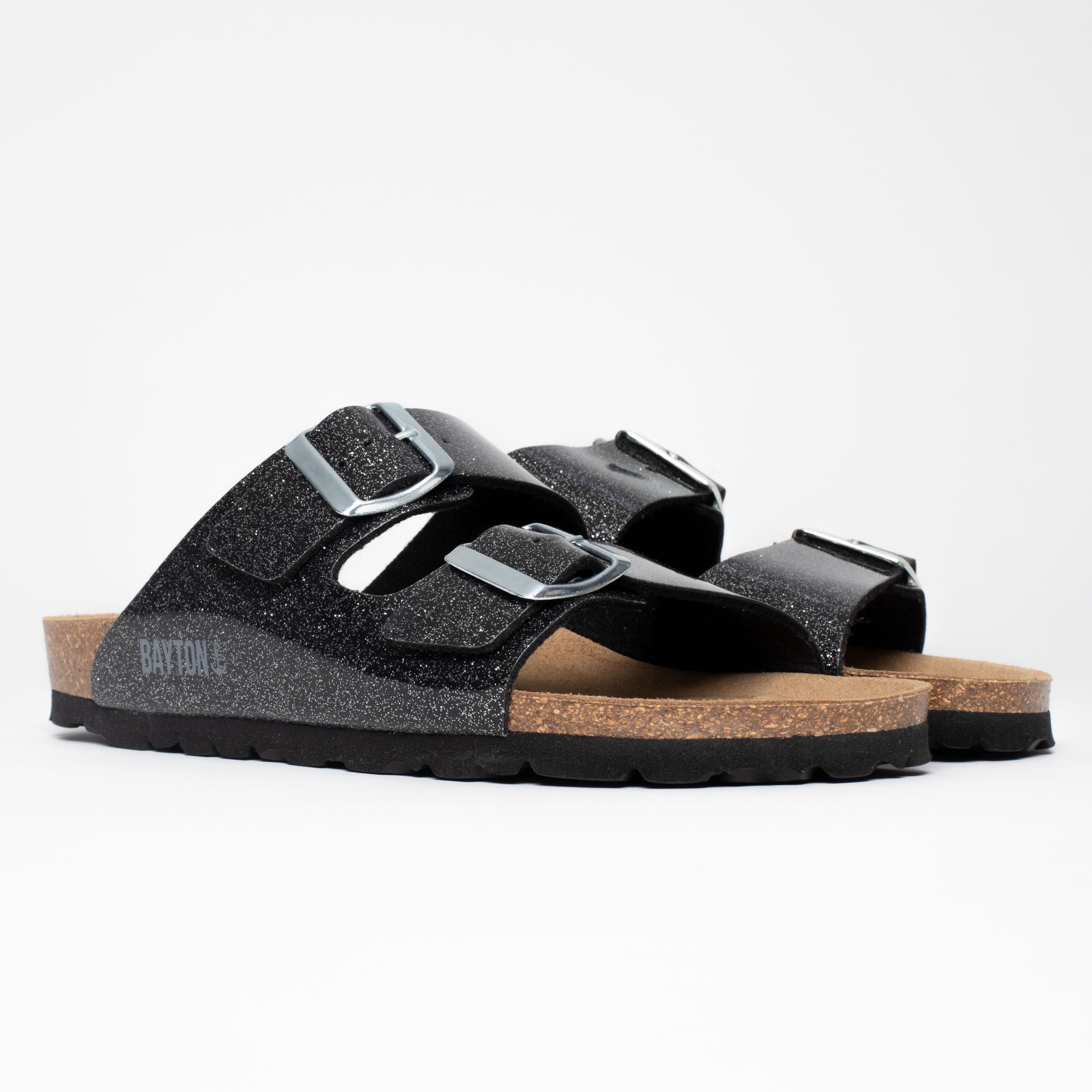 Atlas Black 2 Strap Sandals