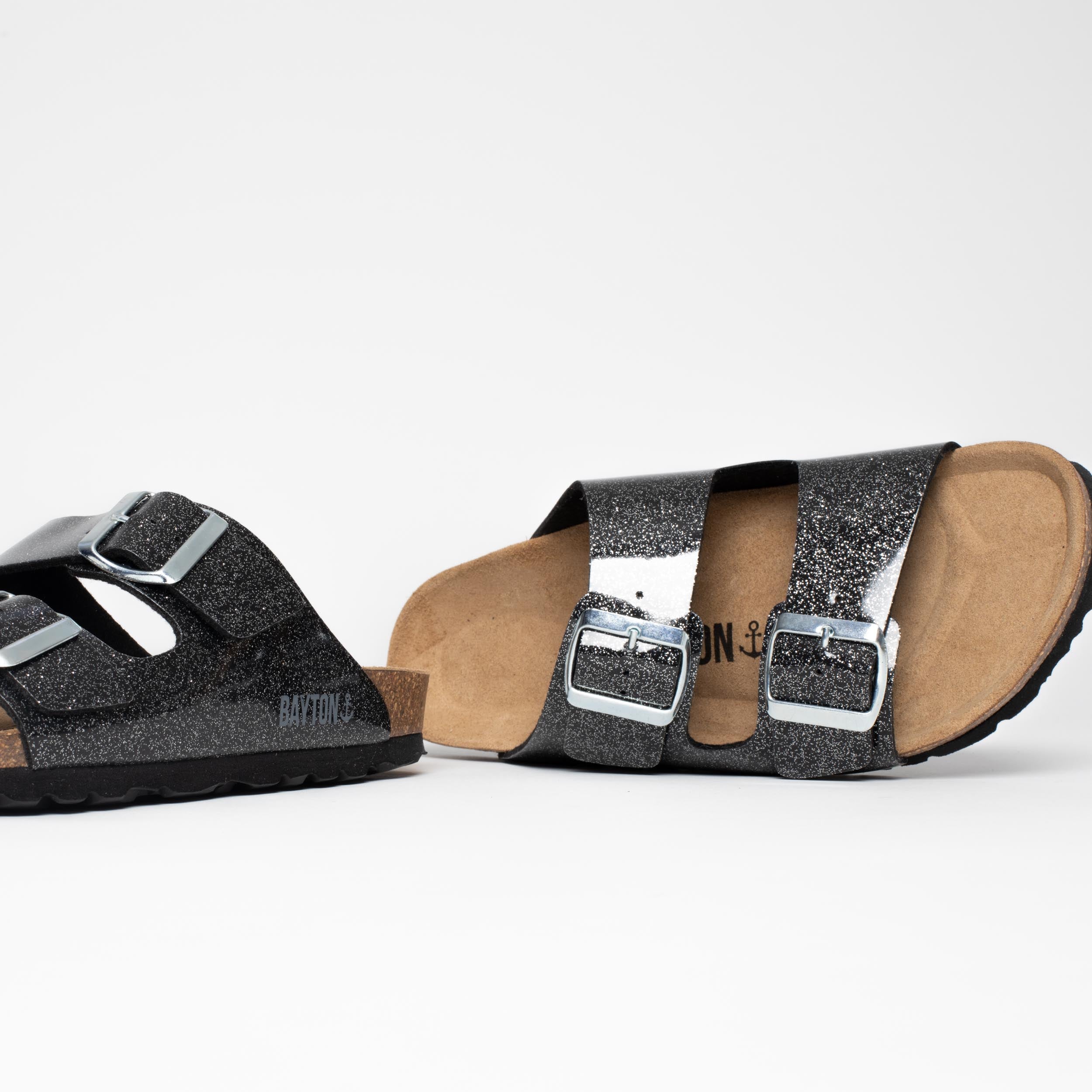 Atlas Black 2 Strap Sandals