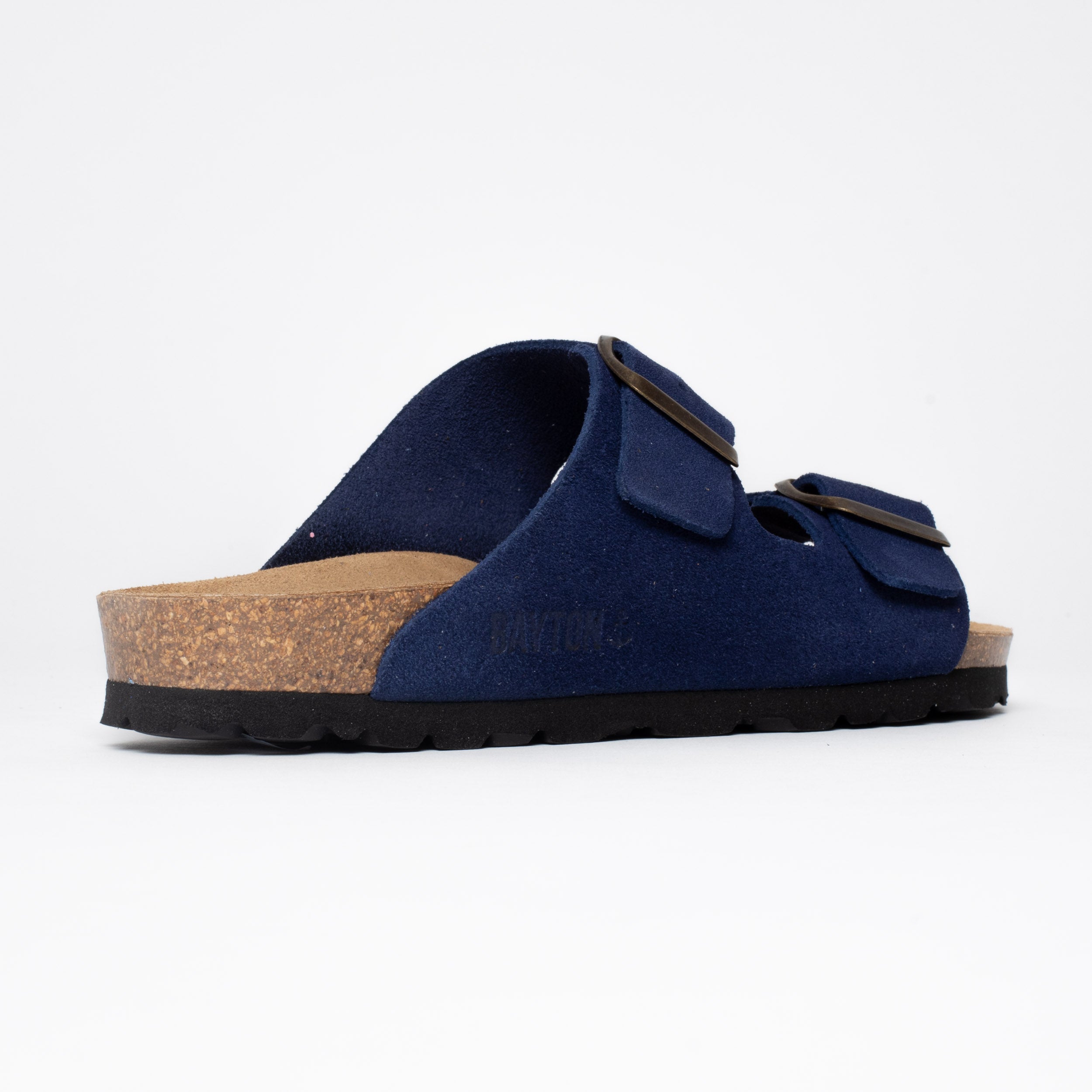 Sandales 2 Brides Atlas Bleu Marine en Cuir Suédé