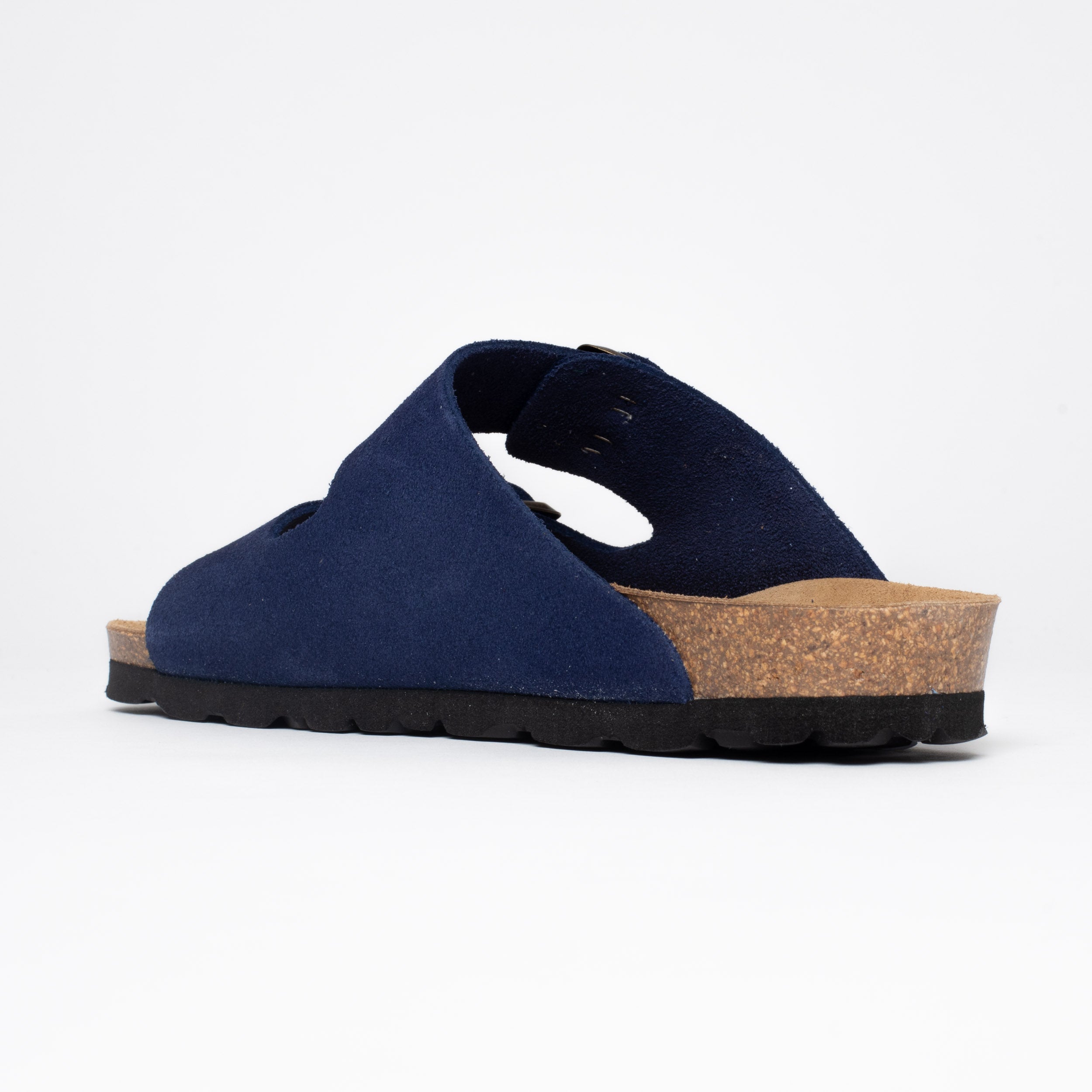 Atlas Navy Blue Suede Leather 2 Strap Sandals