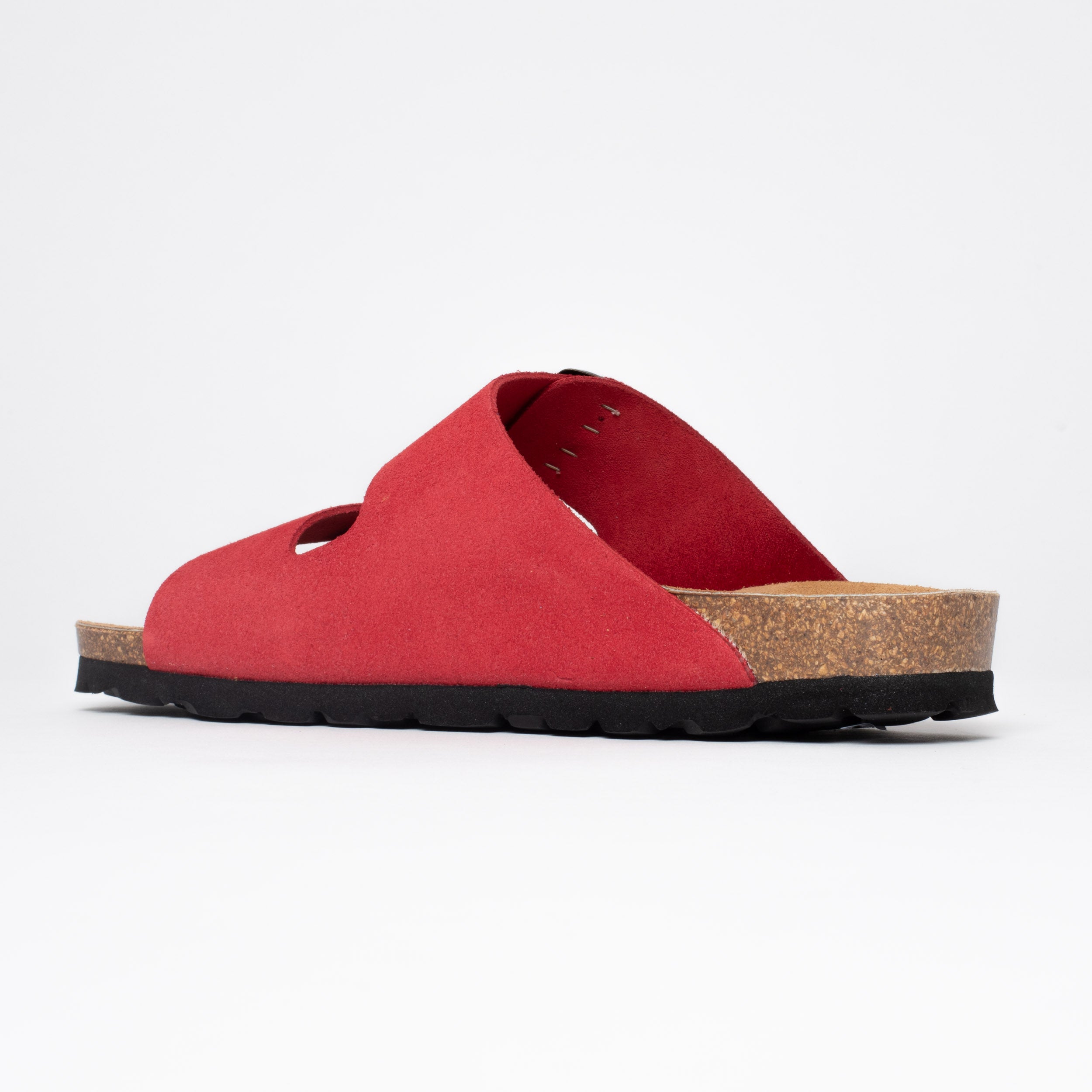 Atlas Red Suede Leather 2 Strap Sandals