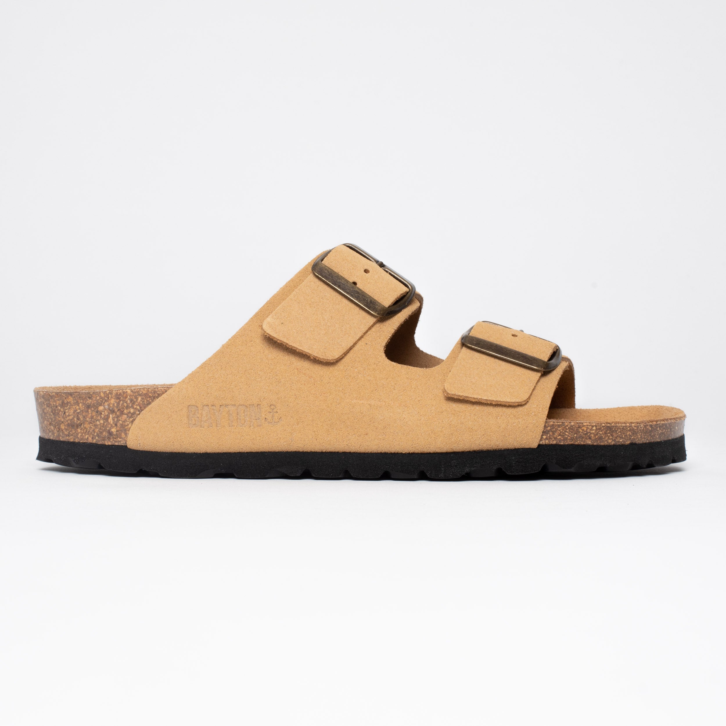 Atlas Camel Suede Leather 2 Strap Sandals