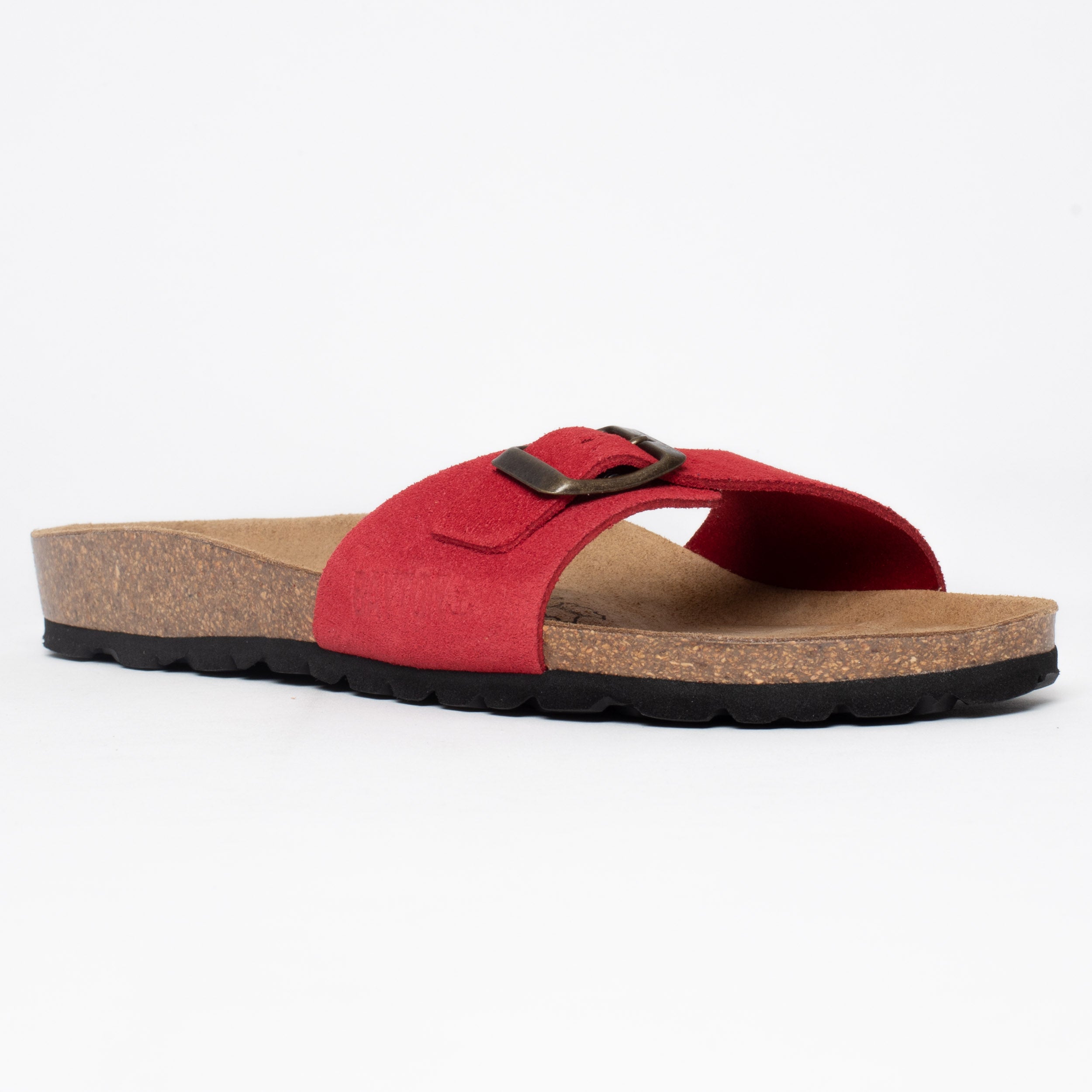 Zephyr Red Suede Leather 1 Strap Sandals