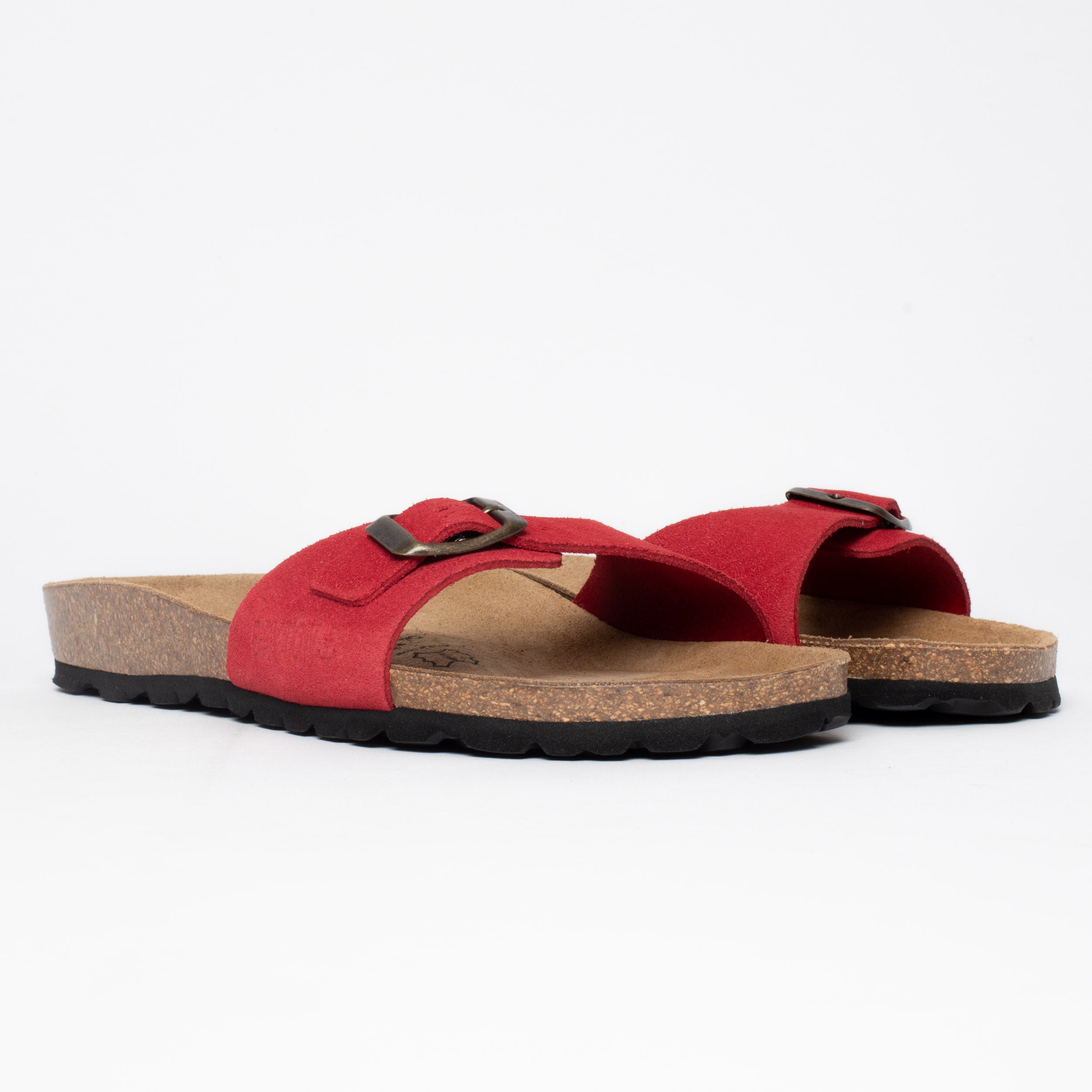 Zephyr Red Suede Leather 1 Strap Sandals