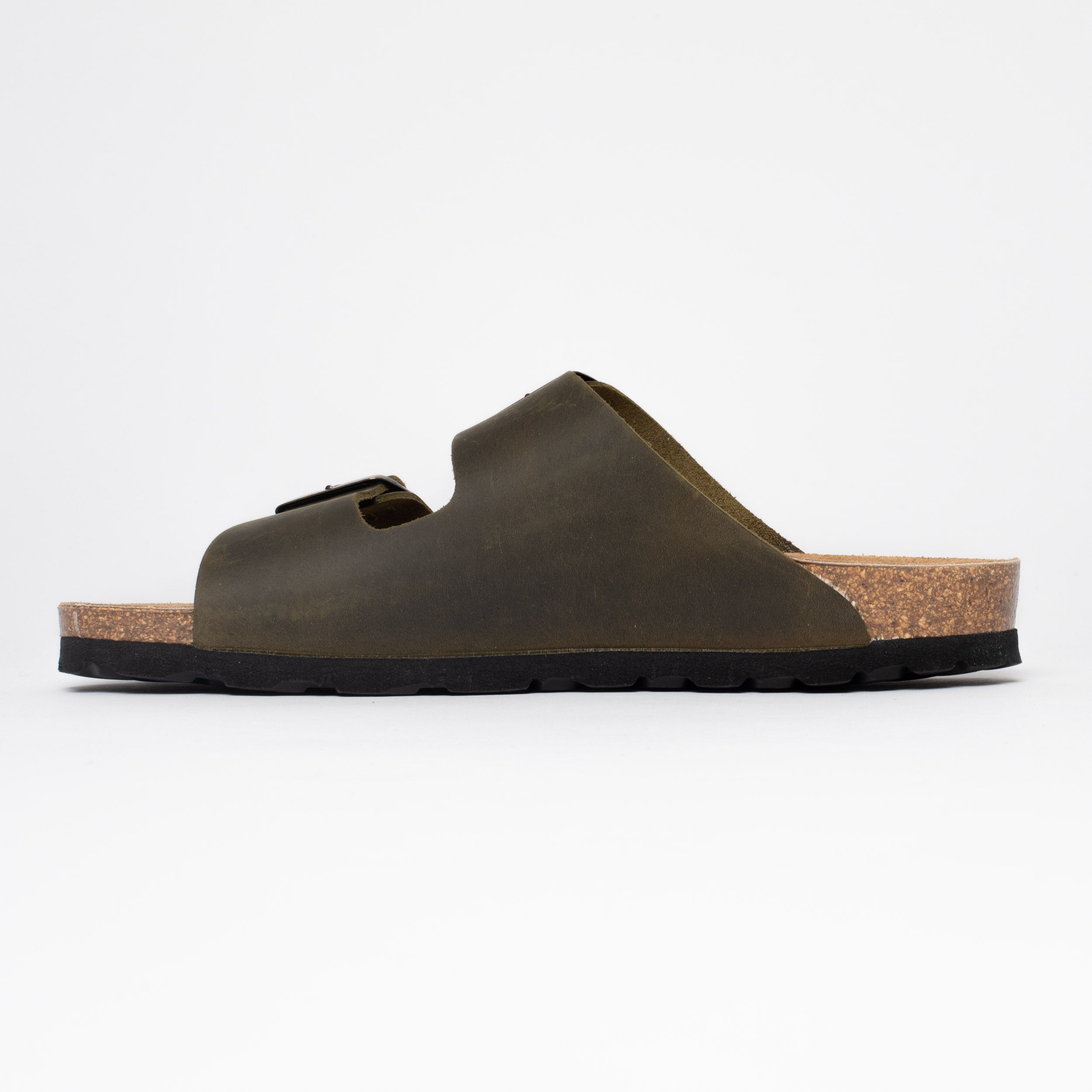 Atlas Khaki 2 Strap Sandals 100% Leather