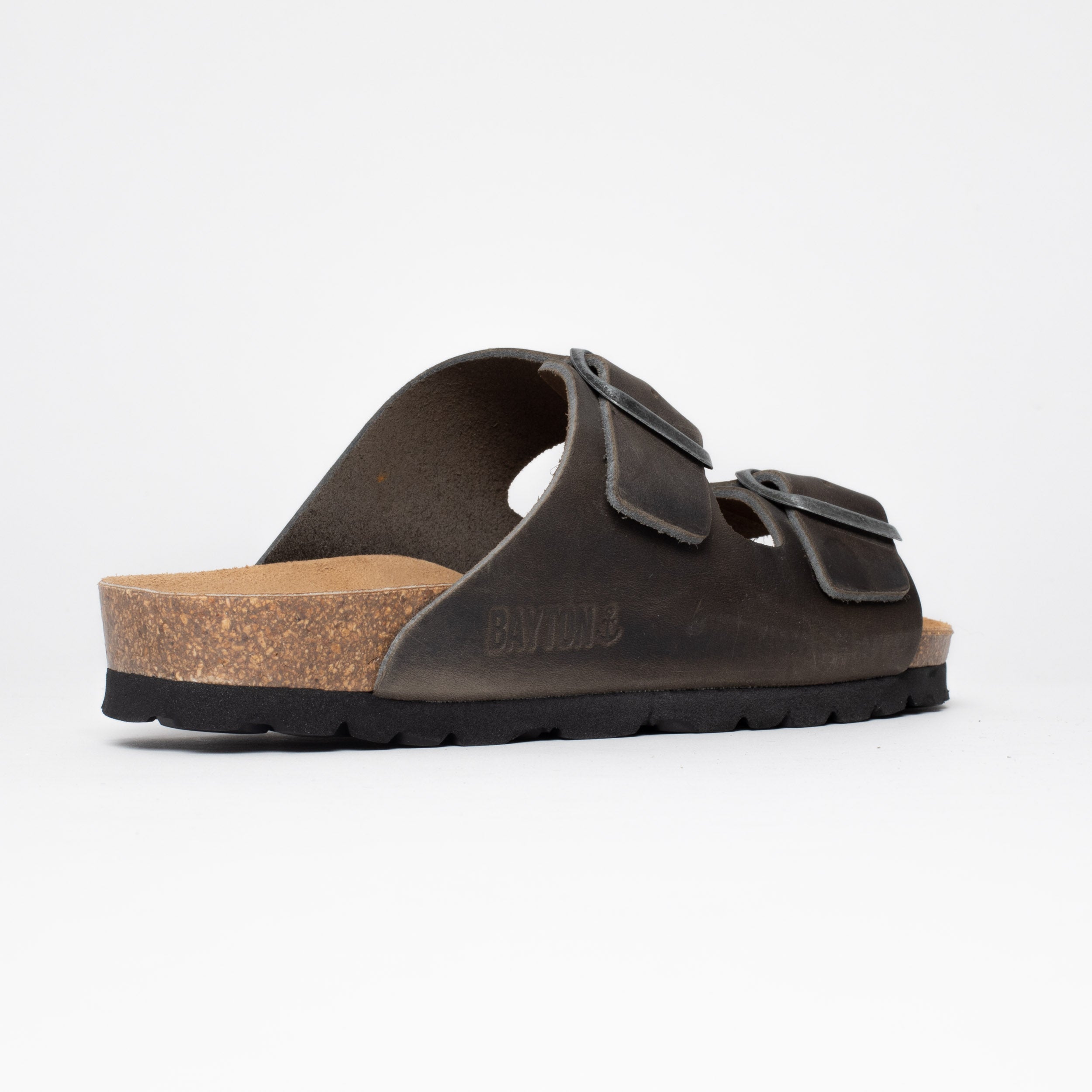 Atlas Gray 2 Strap Sandals 100% Leather