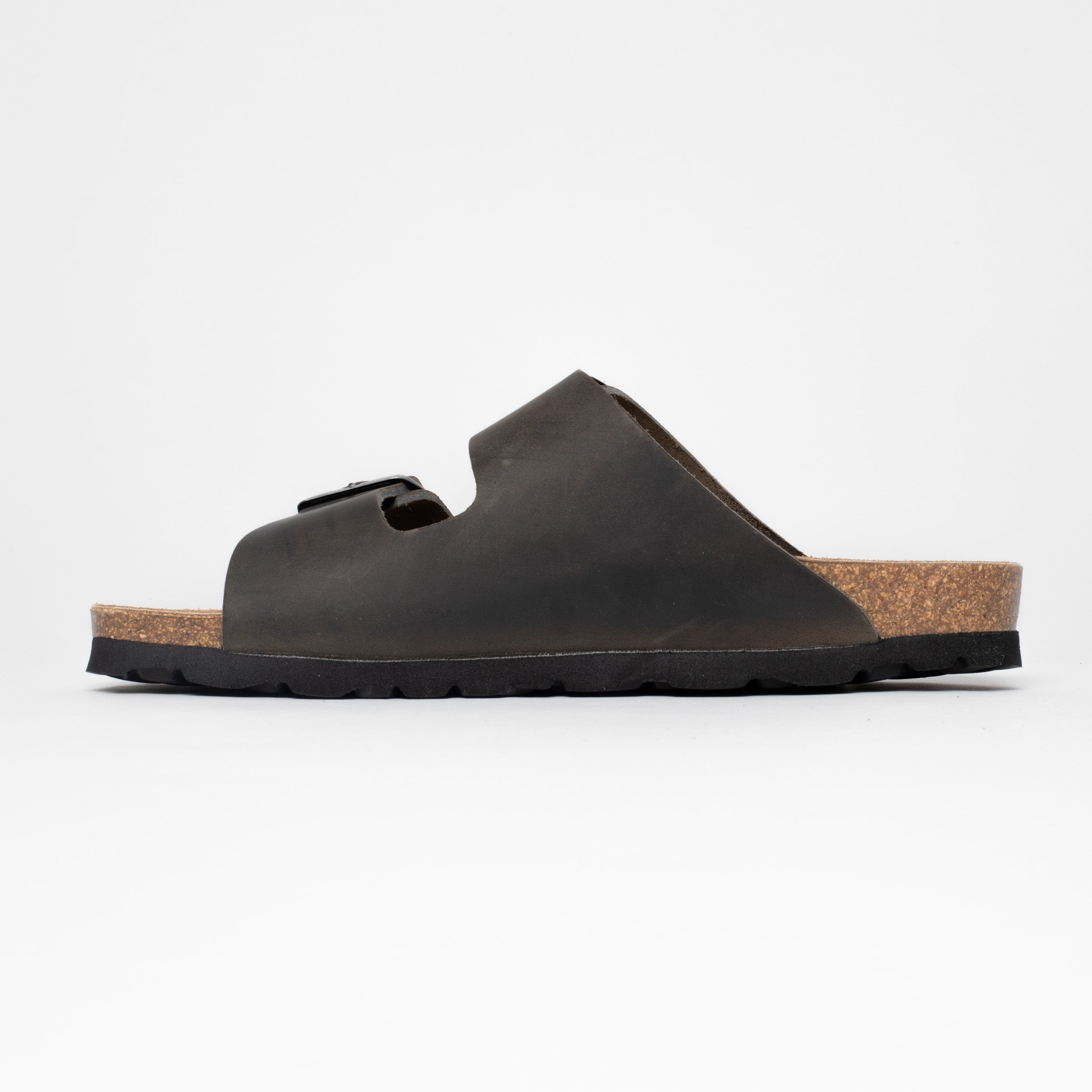 Atlas Gray 2 Strap Sandals 100% Leather