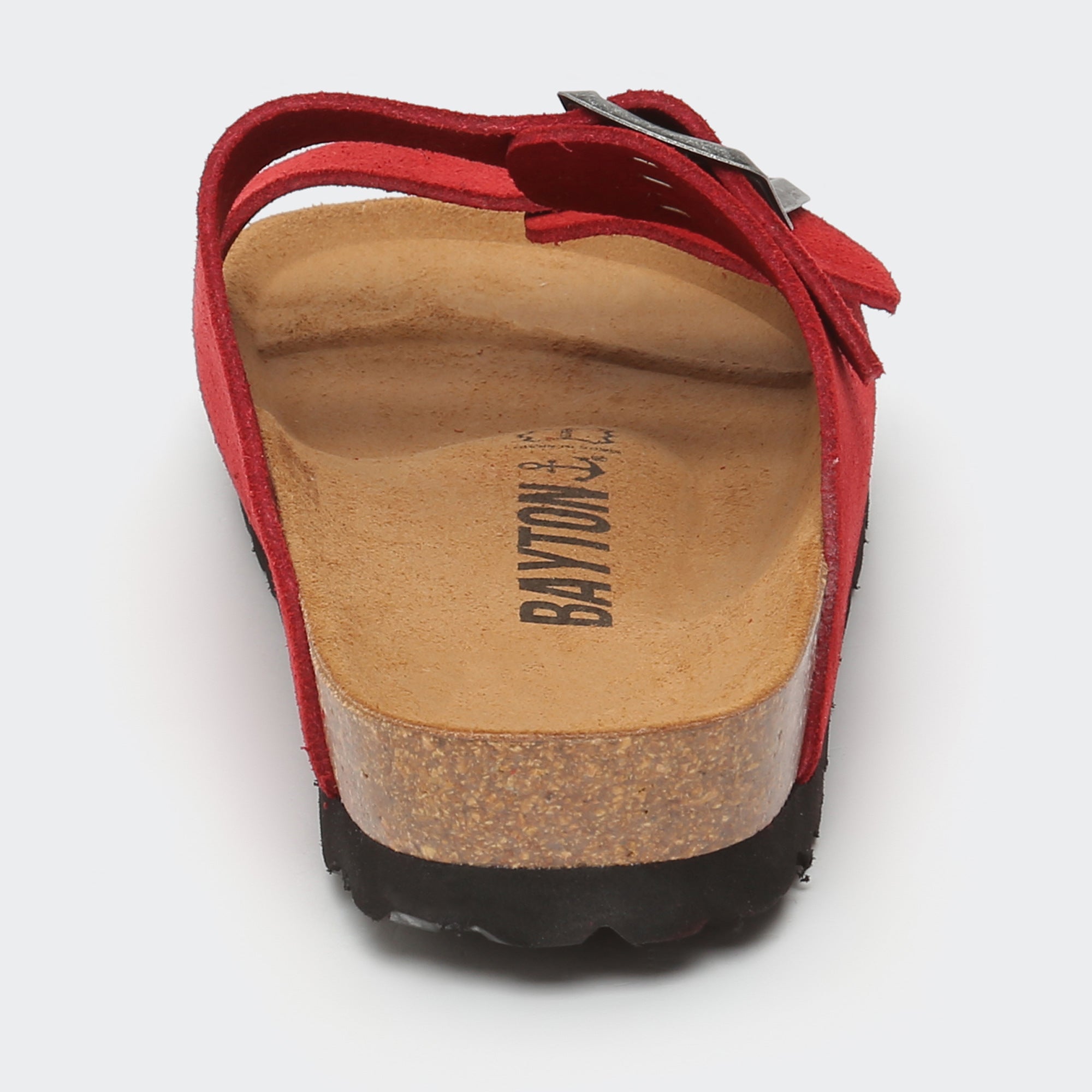 Atlas Red Suede Leather 2 Strap Sandals