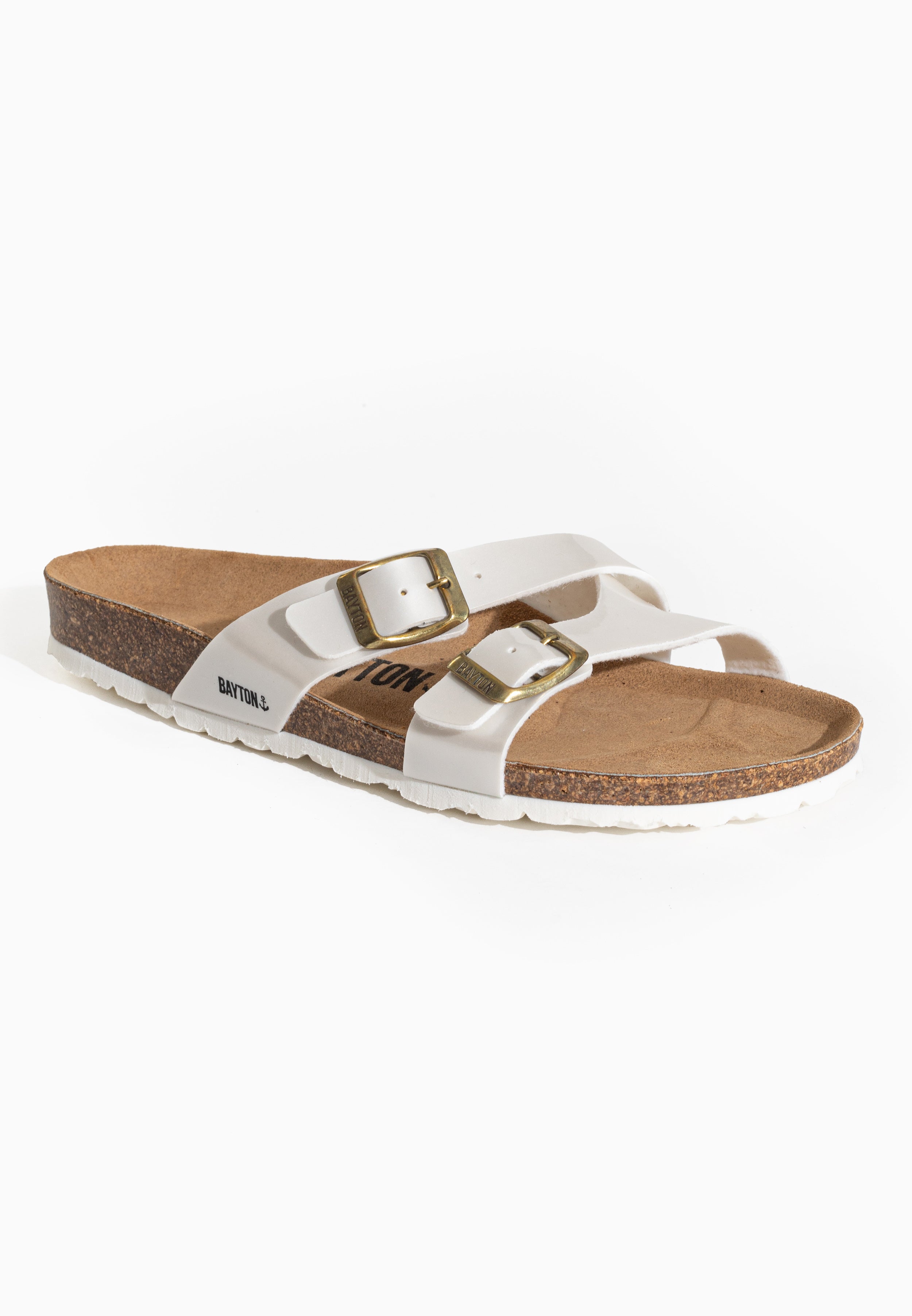 Cleo White 2 Strap Sandals