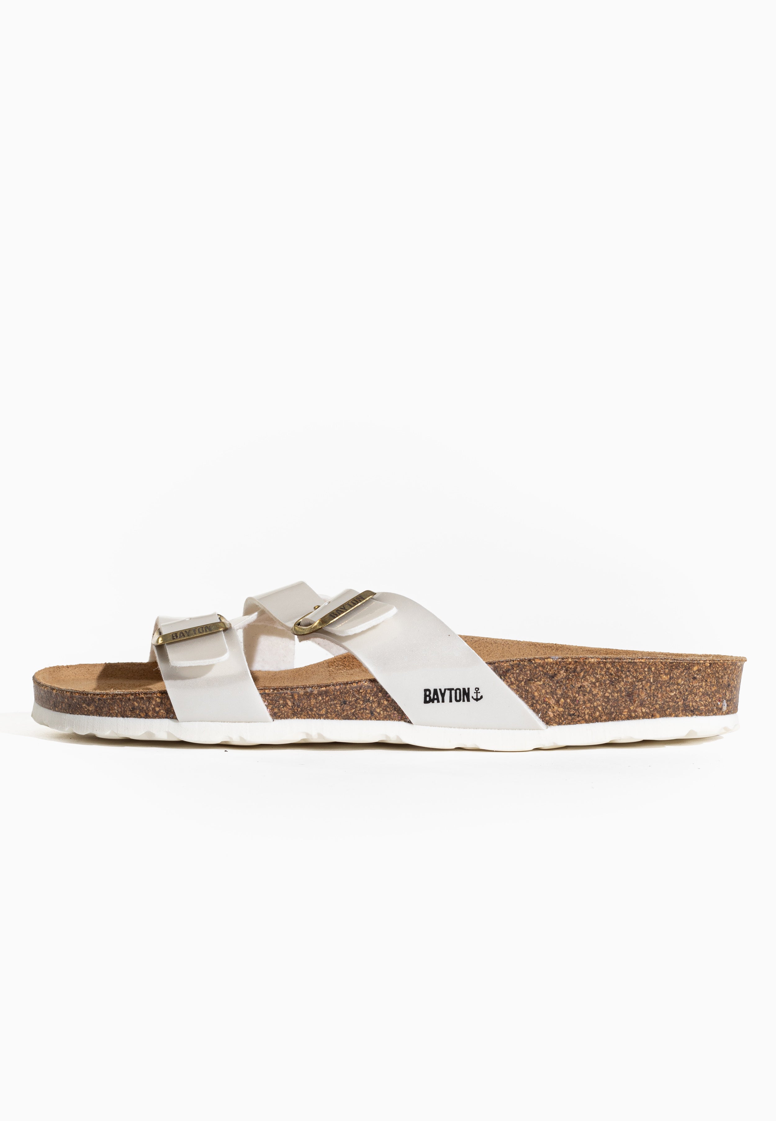 Cleo White 2 Strap Sandals