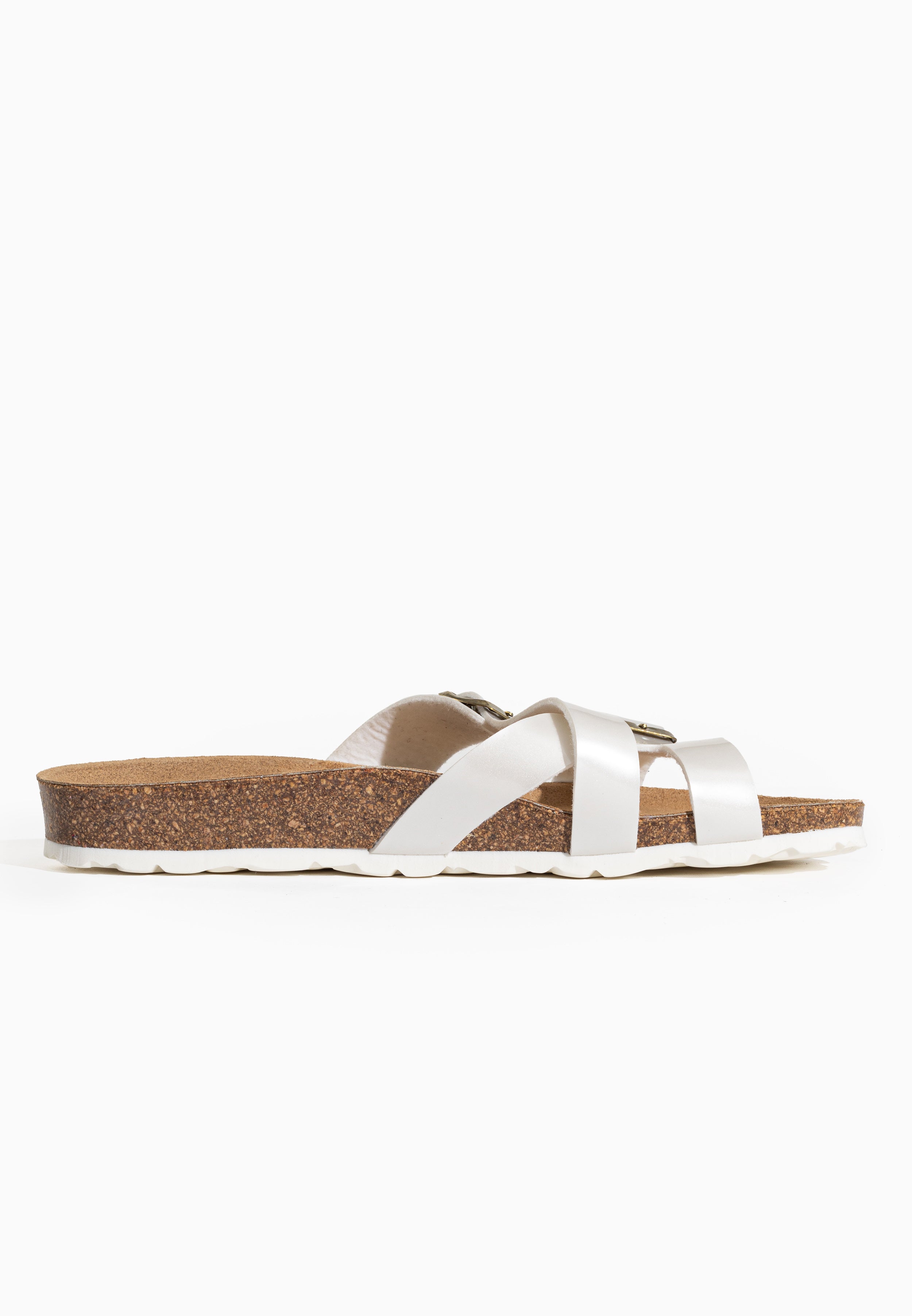 Sandalias Cleo 2 Tiras Blanco