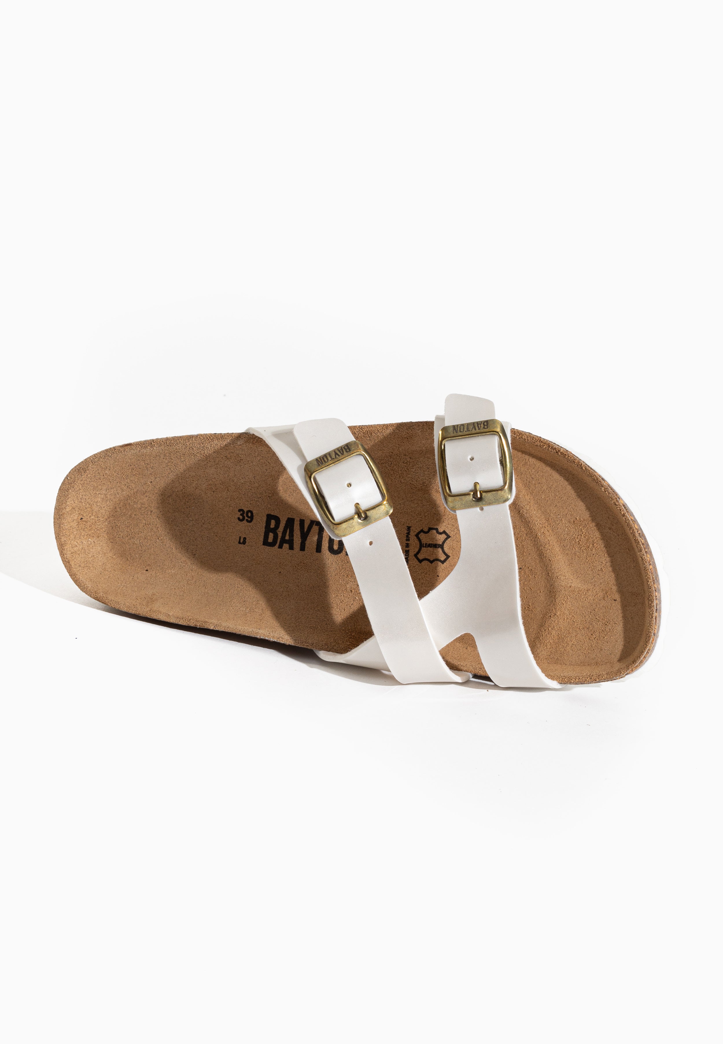 Cleo White 2 Strap Sandals