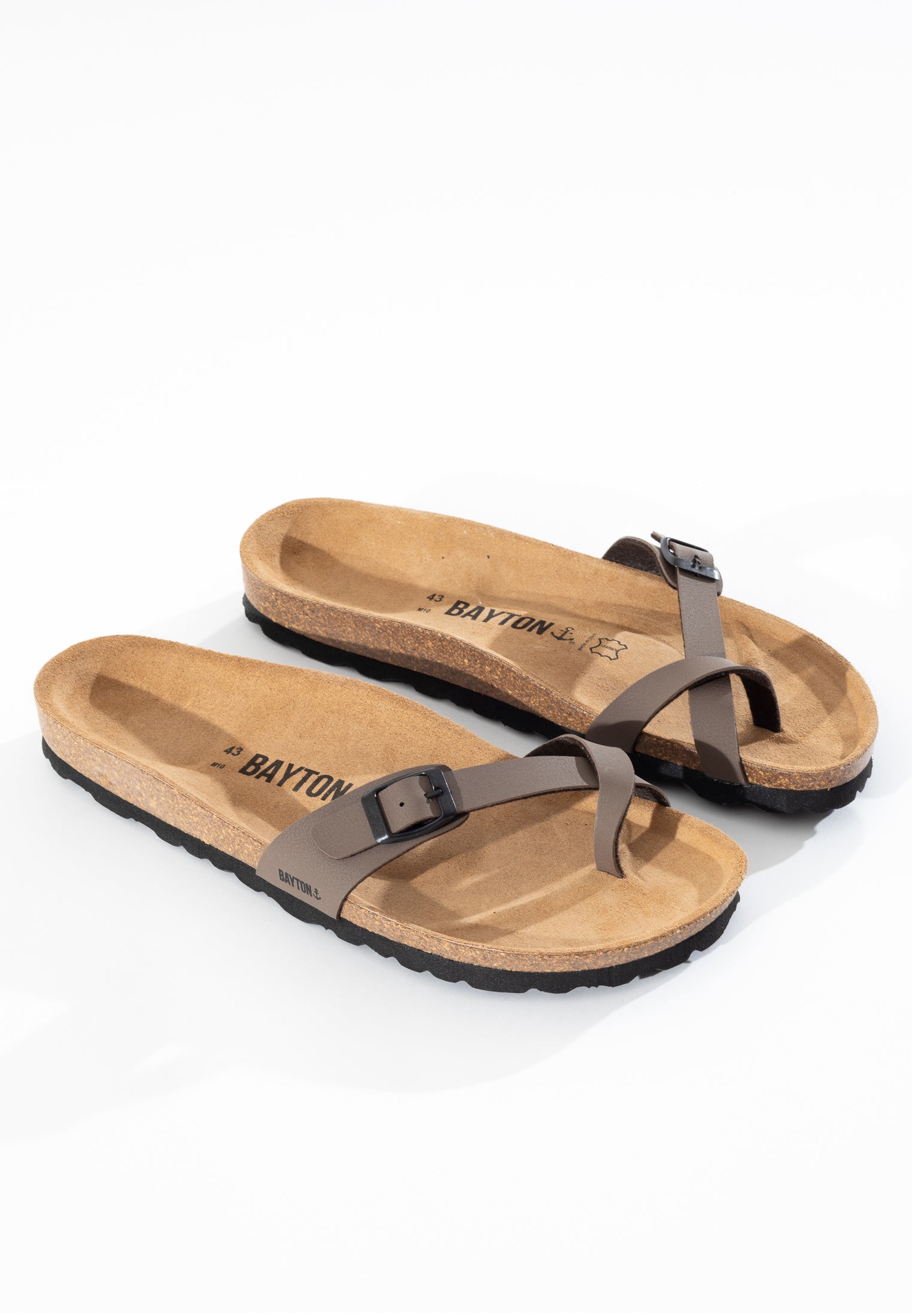 Junon Brown Toe-Strap Sandals