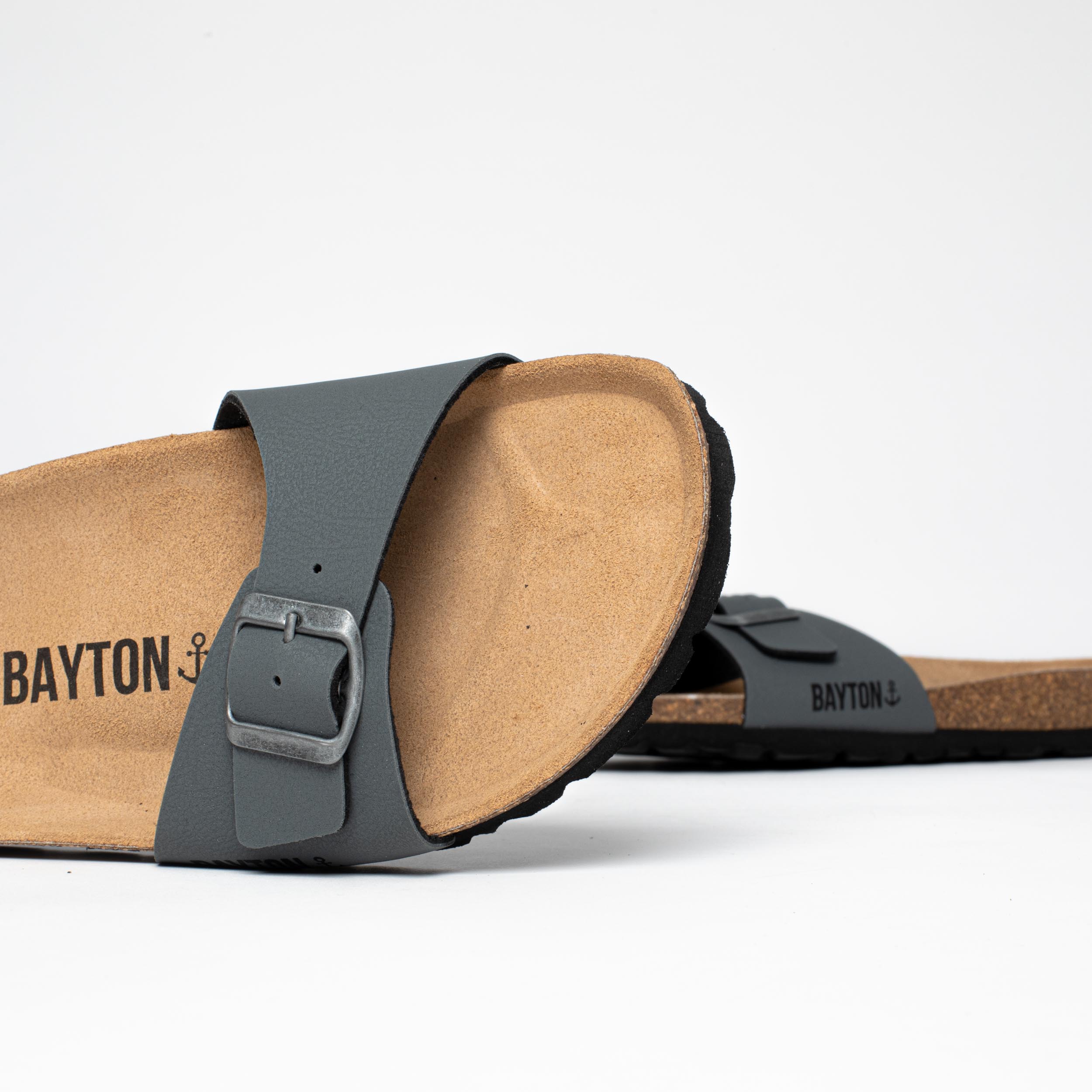 Zephyr Dark Grey 1 Strap Sandals