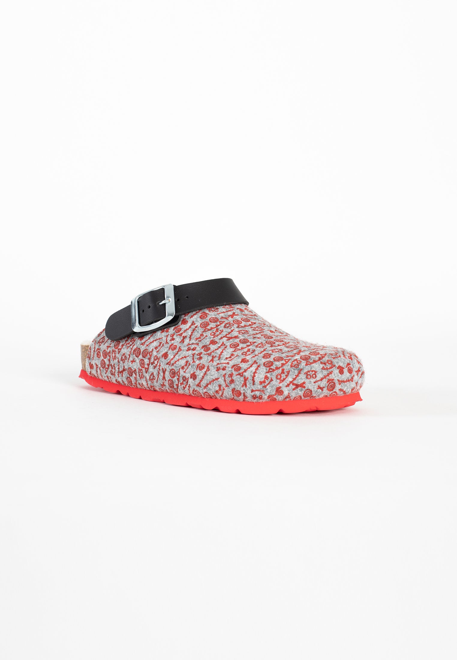 Noma Grey and Red Clogs