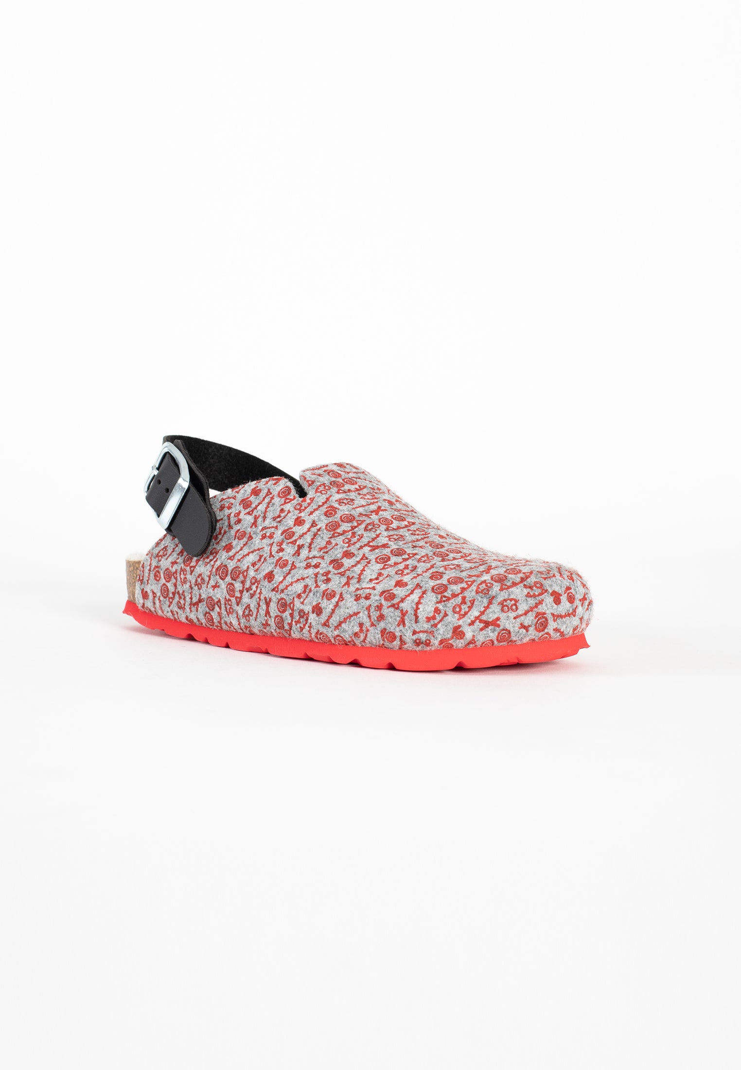 Noma Grey and Red Clogs