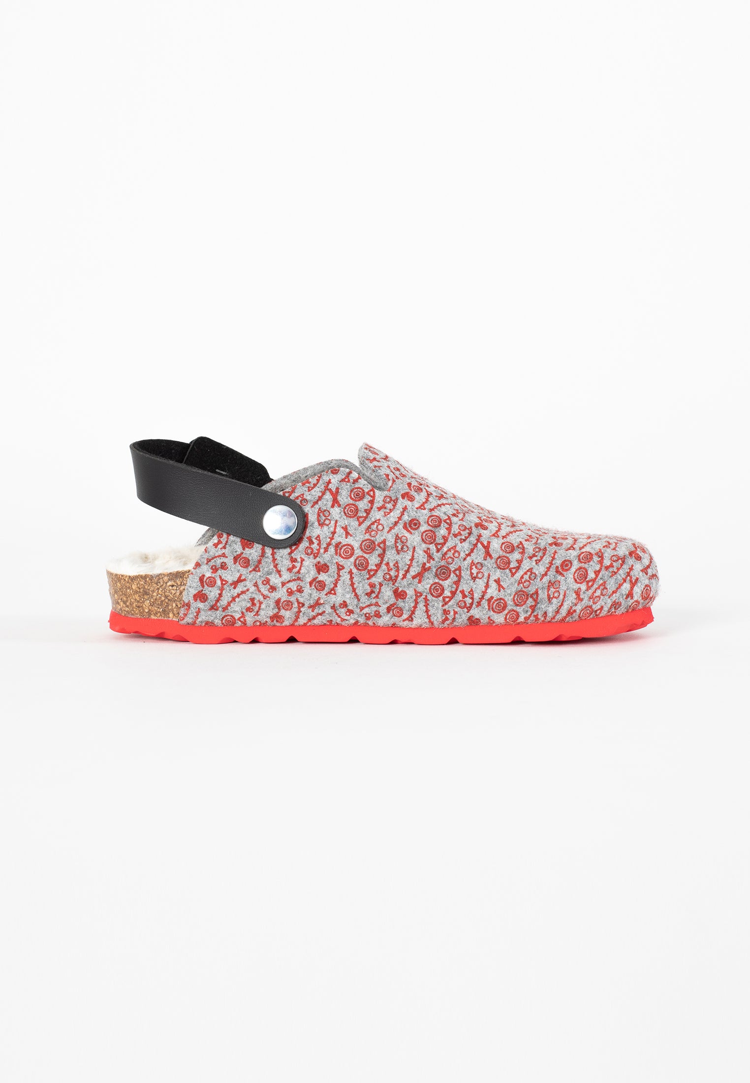 Noma Grey and Red Clogs