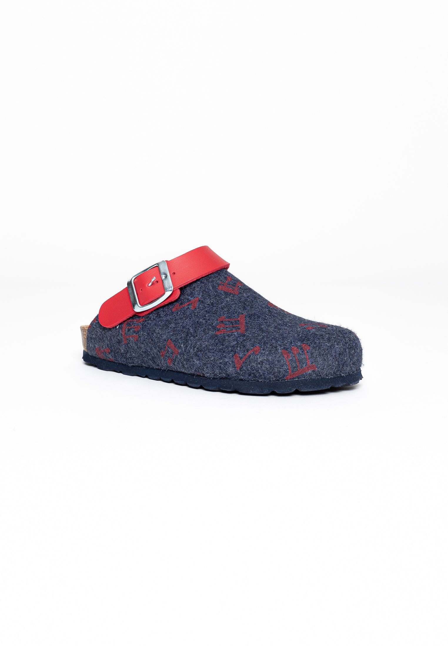 Noma Navy Blue and Red Clogs