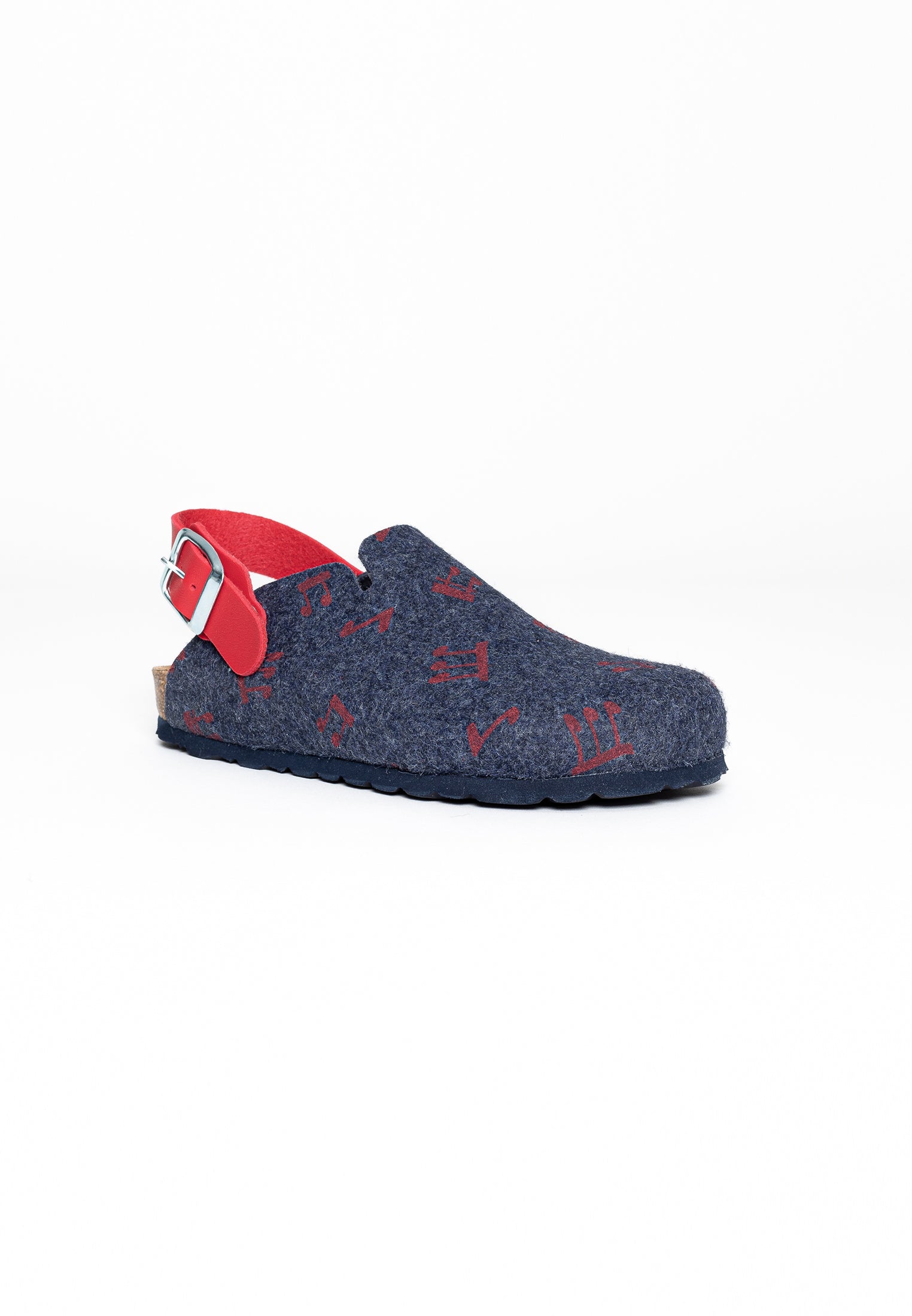 Noma Navy Blue and Red Clogs