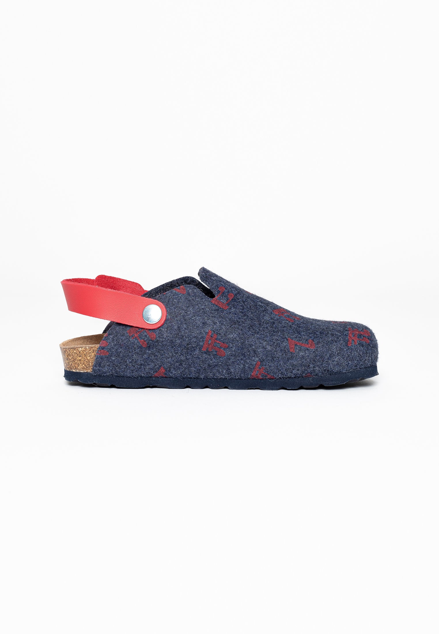 Noma Navy Blue and Red Clogs