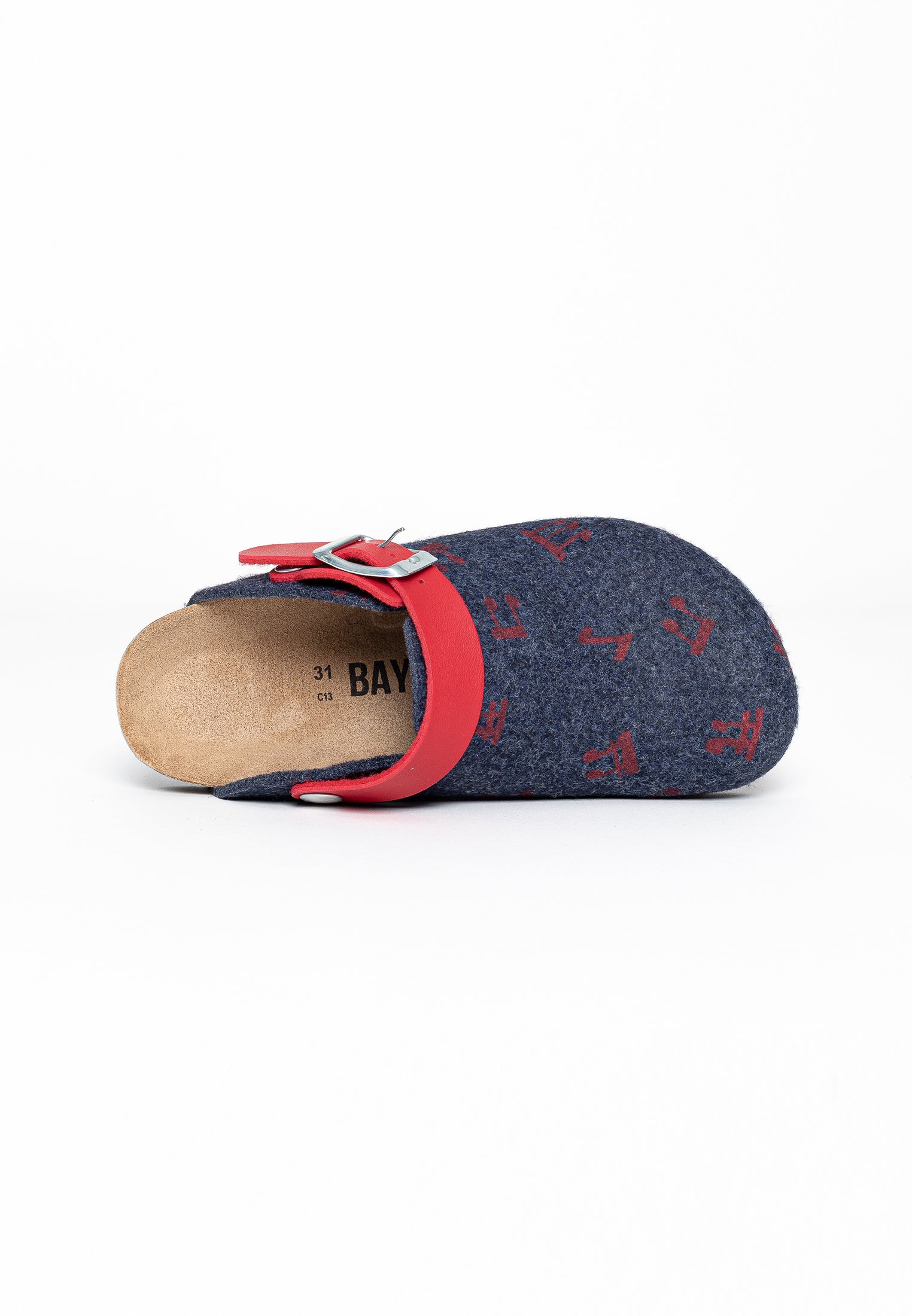 Noma Navy Blue and Red Clogs