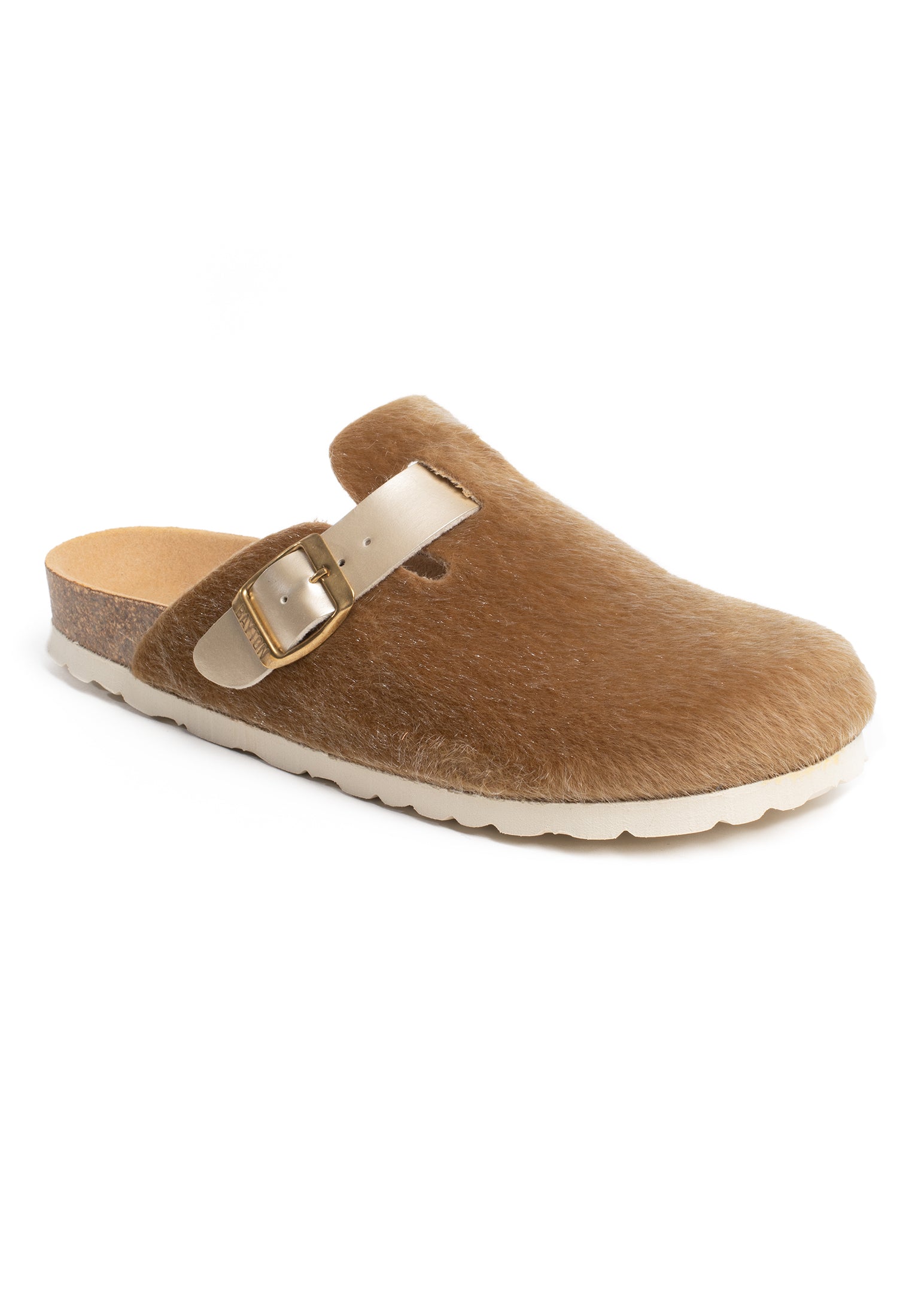 Moke Light Brown and Gold Clogs