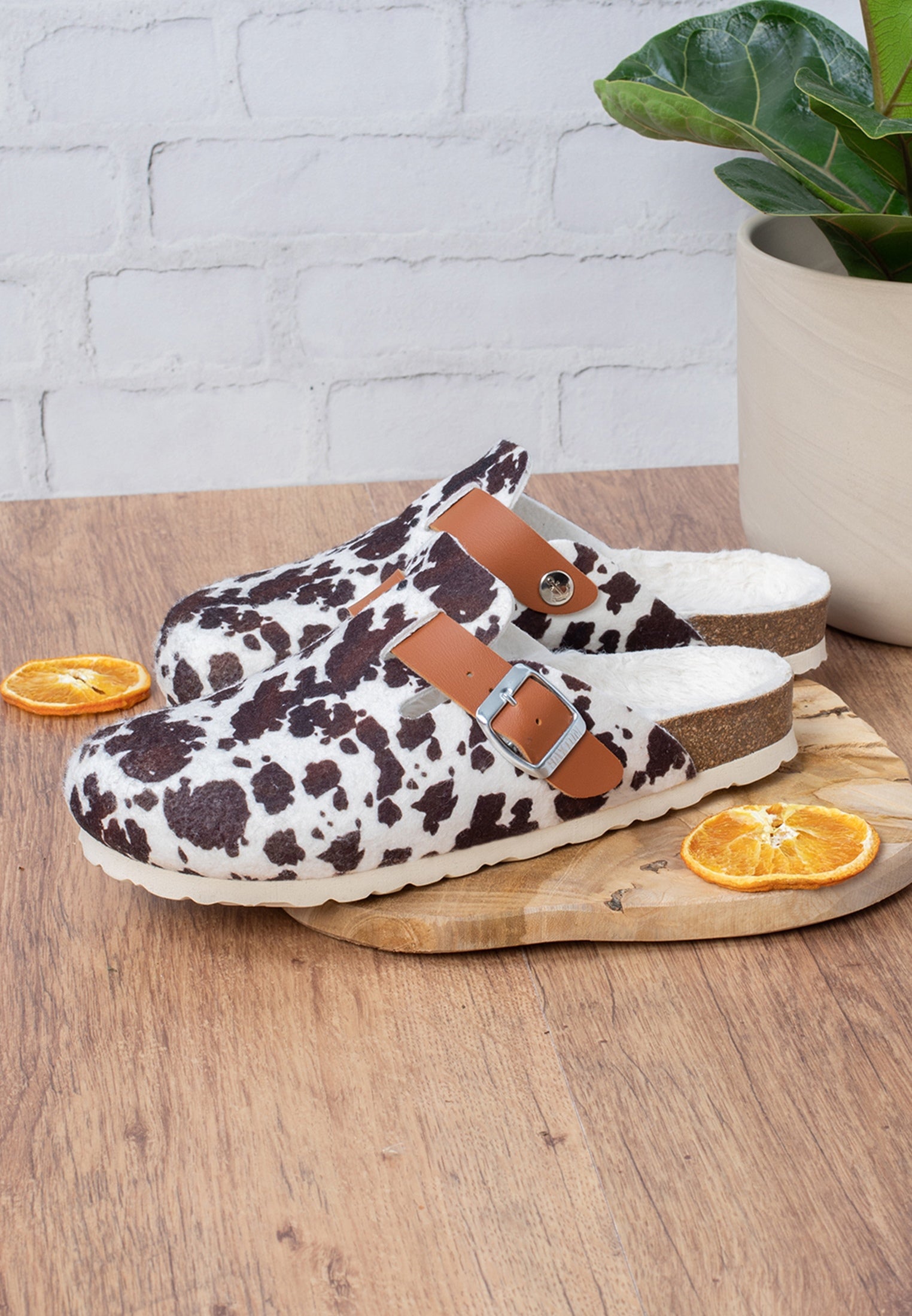 Moke Brown and White Clogs