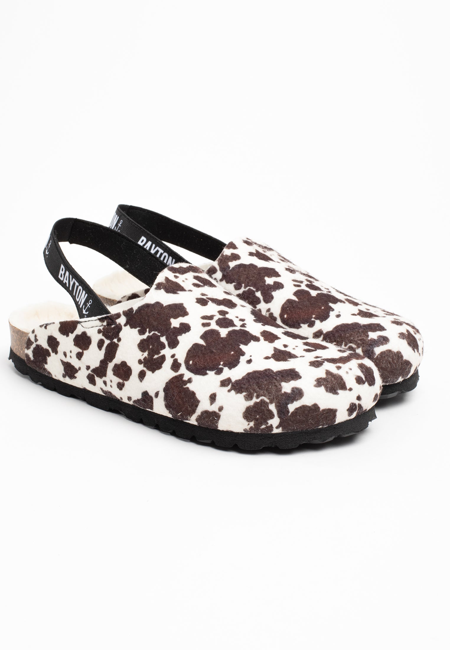 Neufchatel Brown and White Clogs