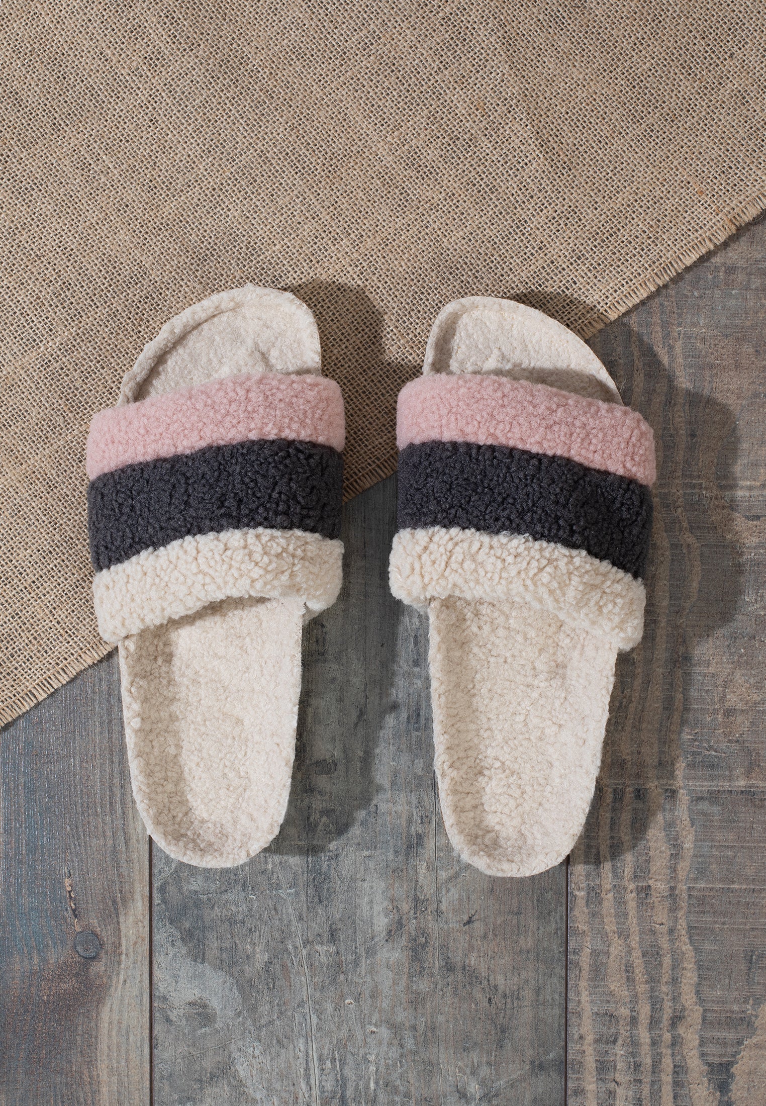 Alpes Pink/Grey/Off White Multi-Strap Sandals