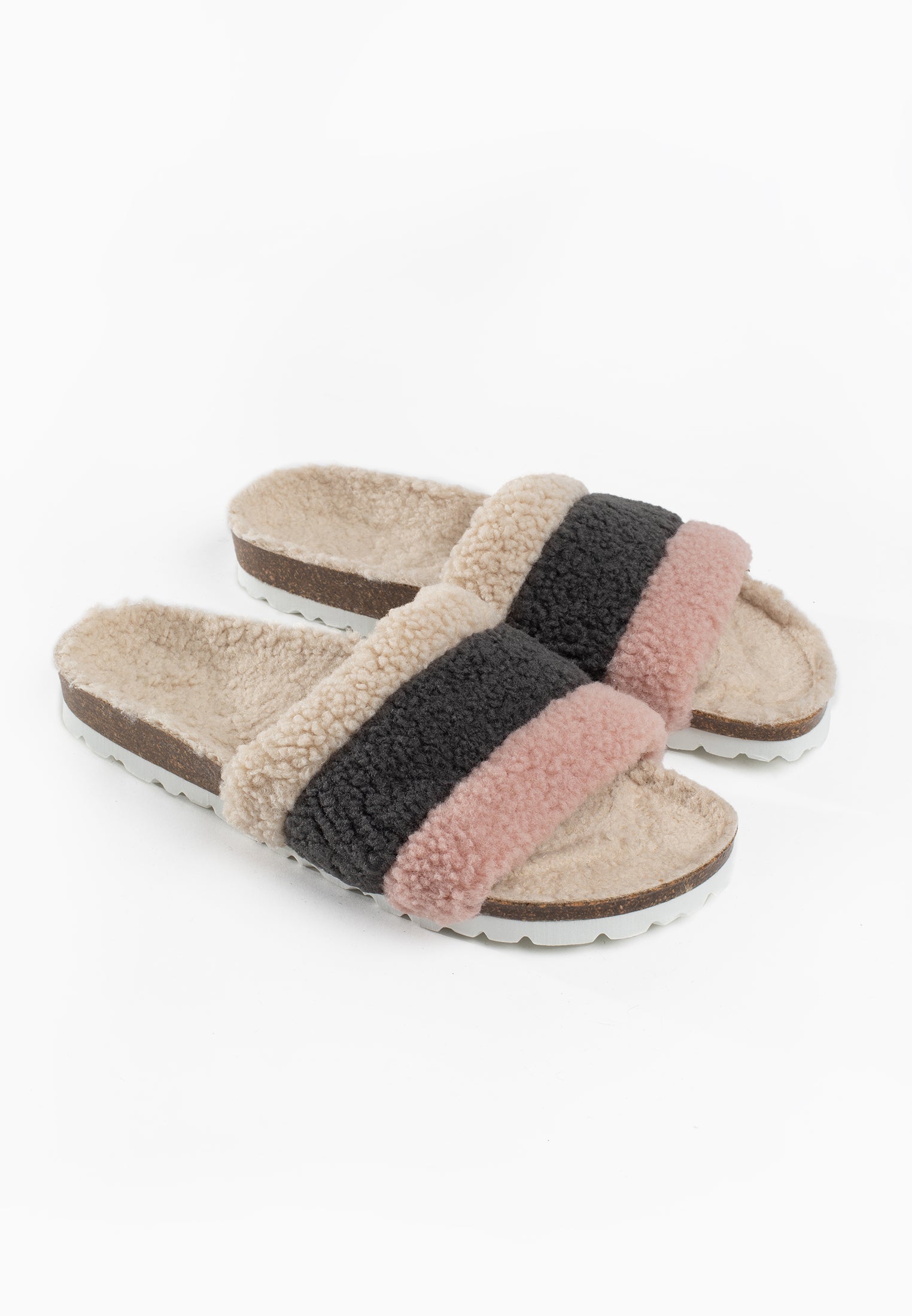 Alpes Pink/Grey/Off White Multi-Strap Sandals