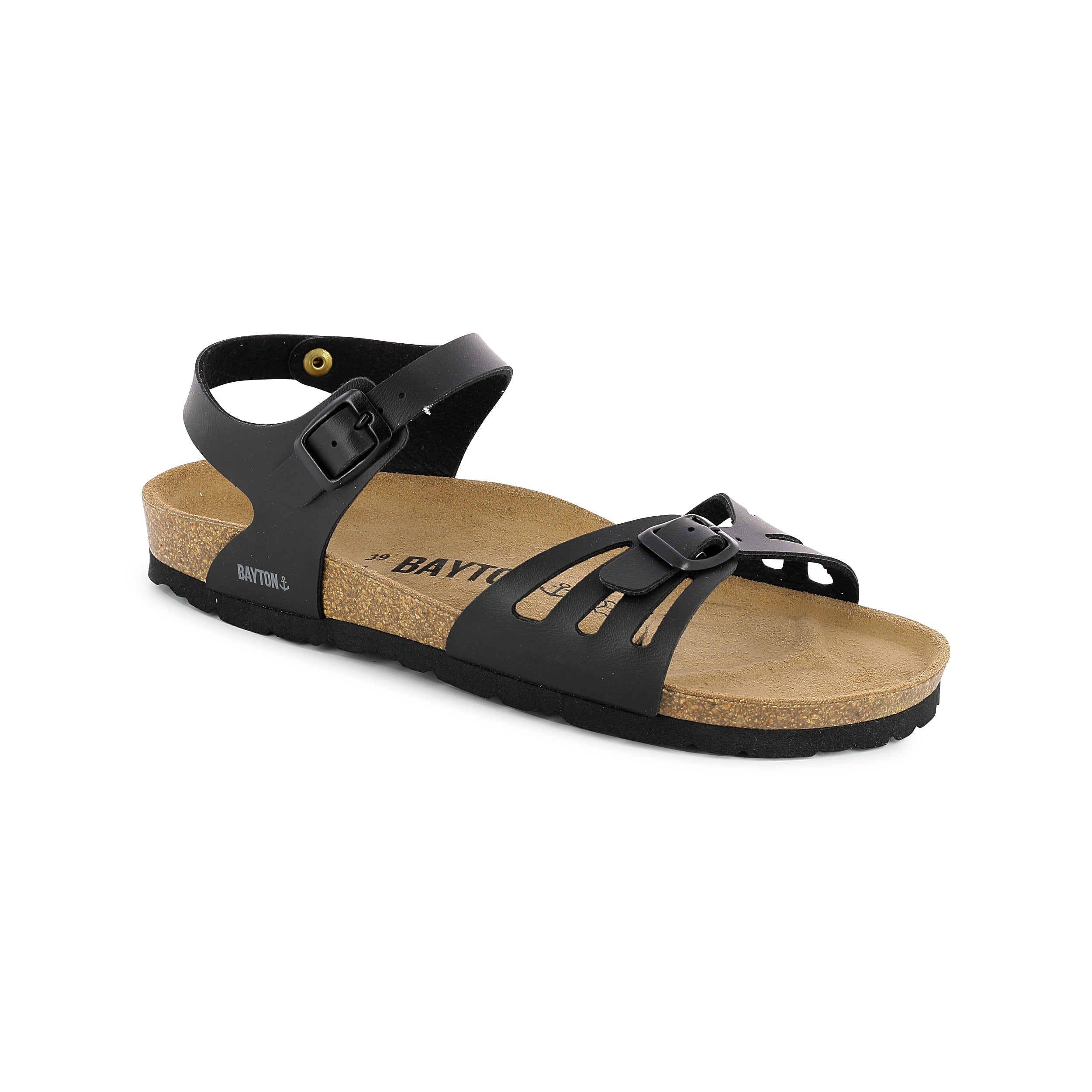 Eos Black Multi-Strap Sandals