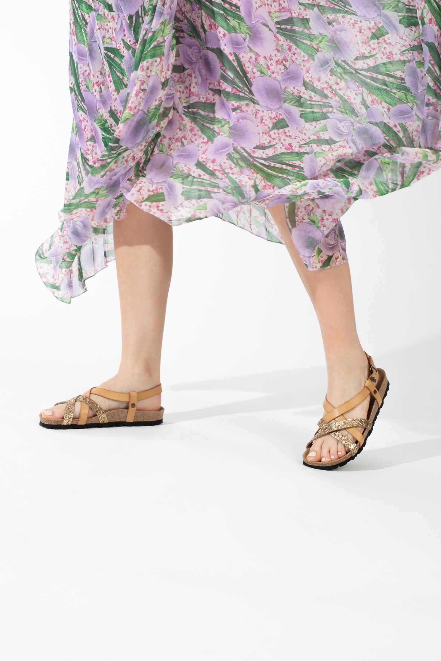 Kari Camel Multi-Strap Sandals