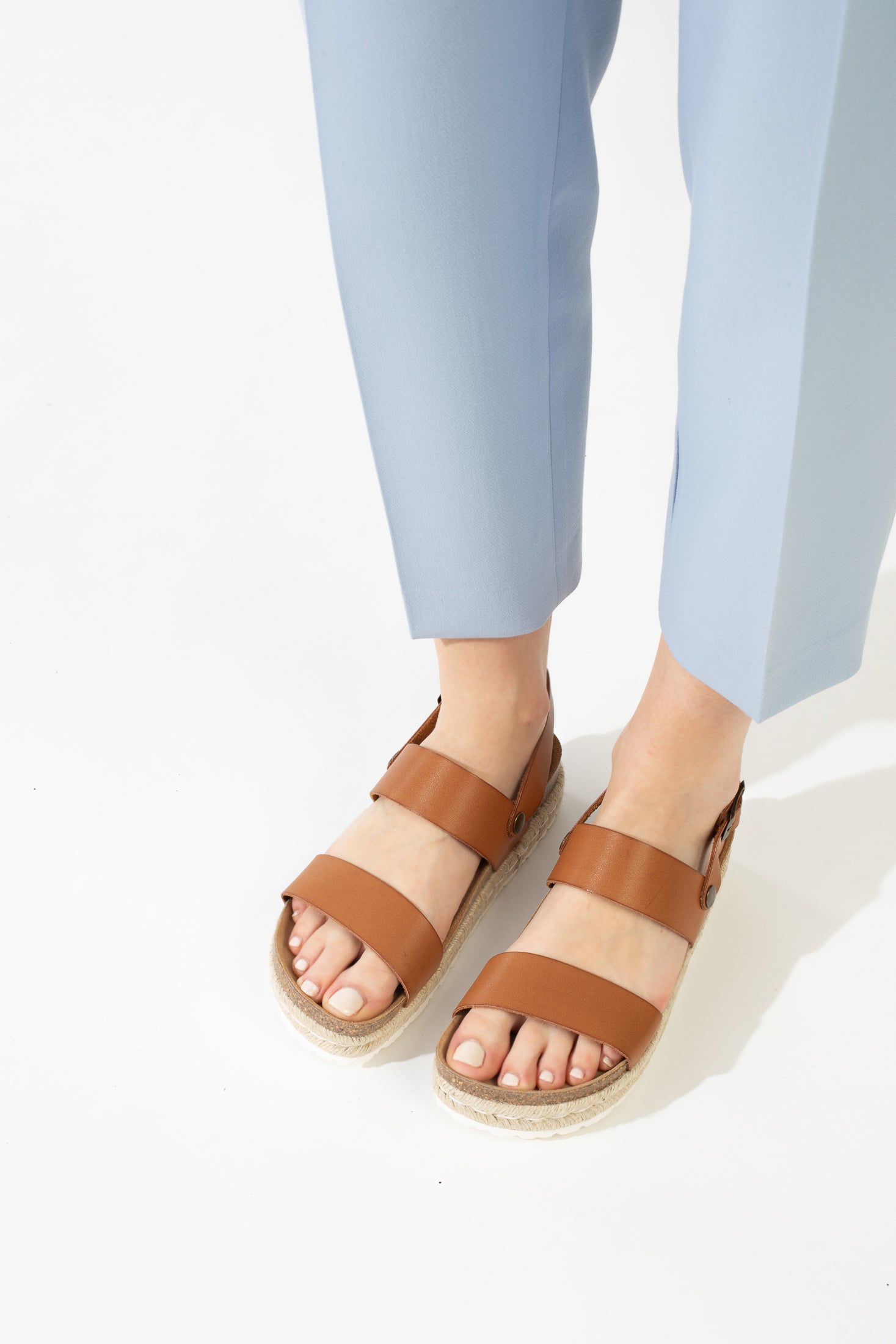 Gaceo Camel Platform Sandals