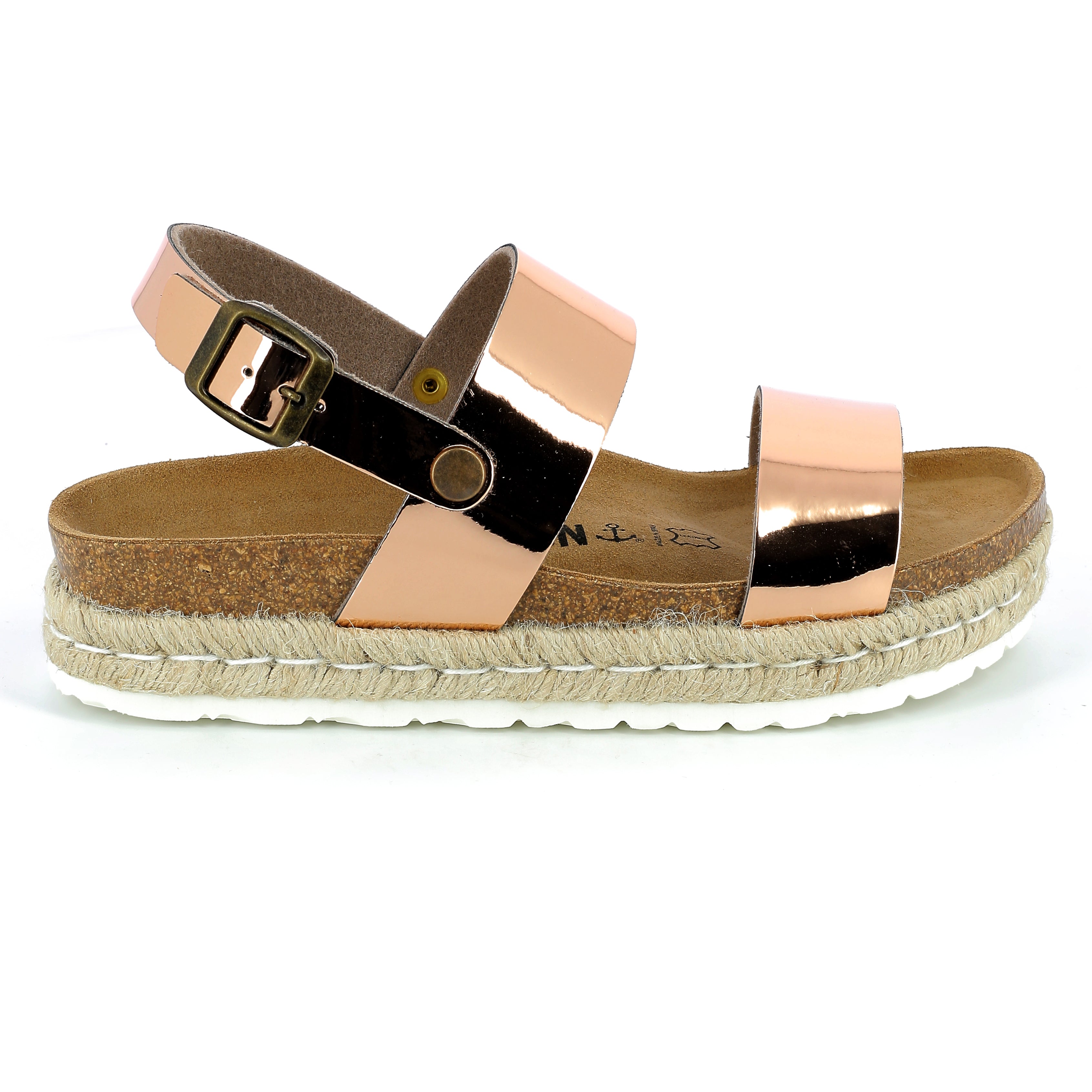 Sandalias con plataforma en oro rosa Gaceo