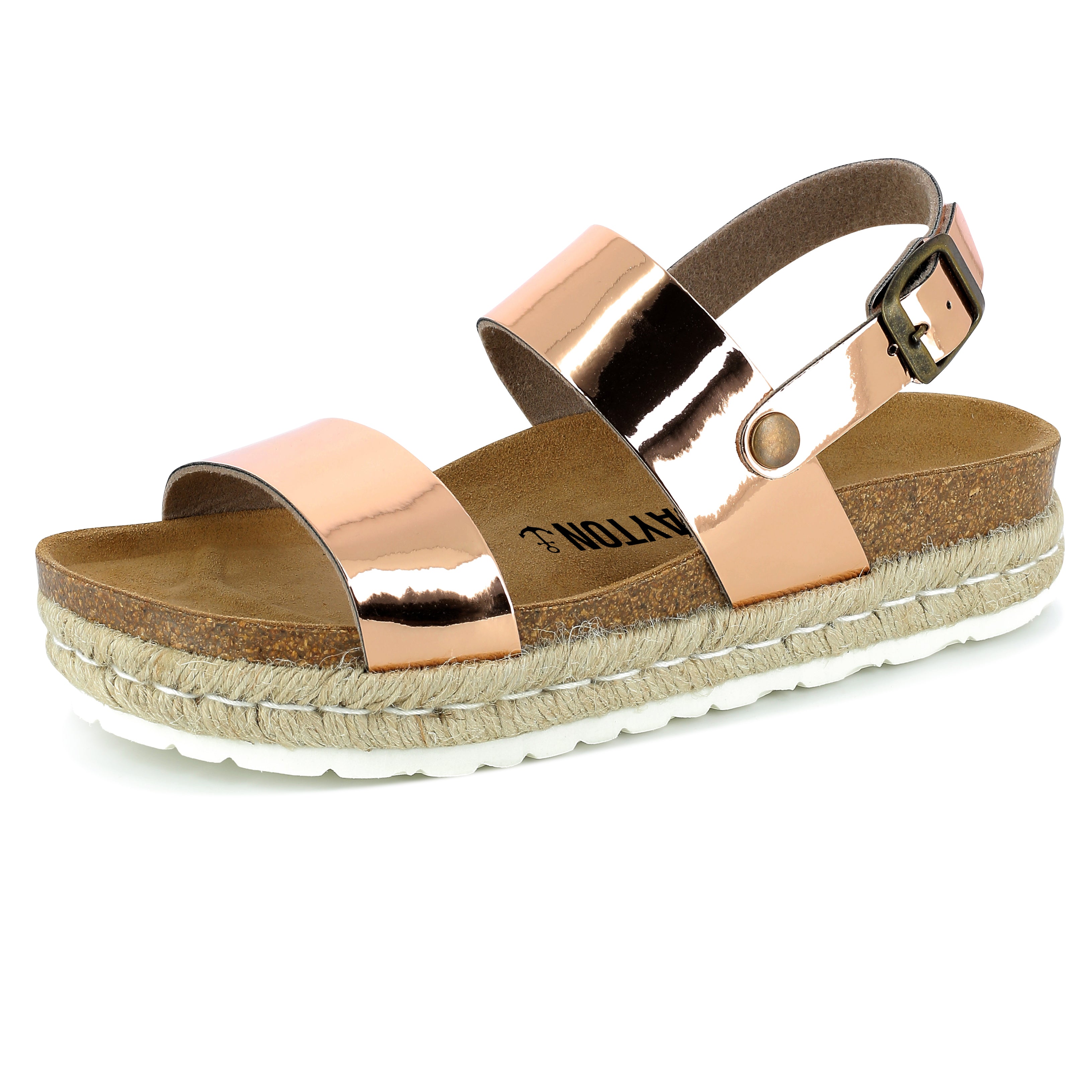 Gaceo Rose Gold Platform Sandals