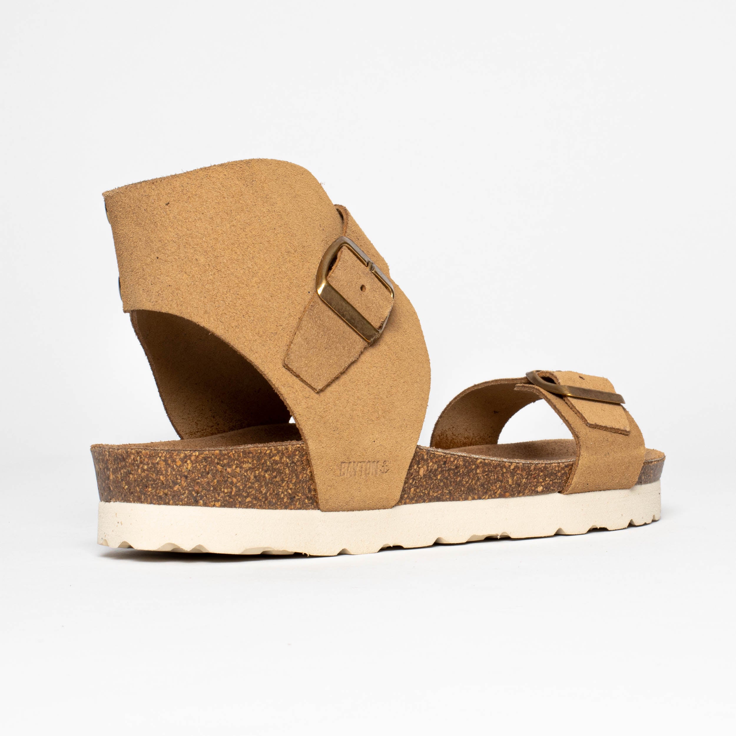 Dubbo Tan Suede Leather Multi-Strap Platform Sandals