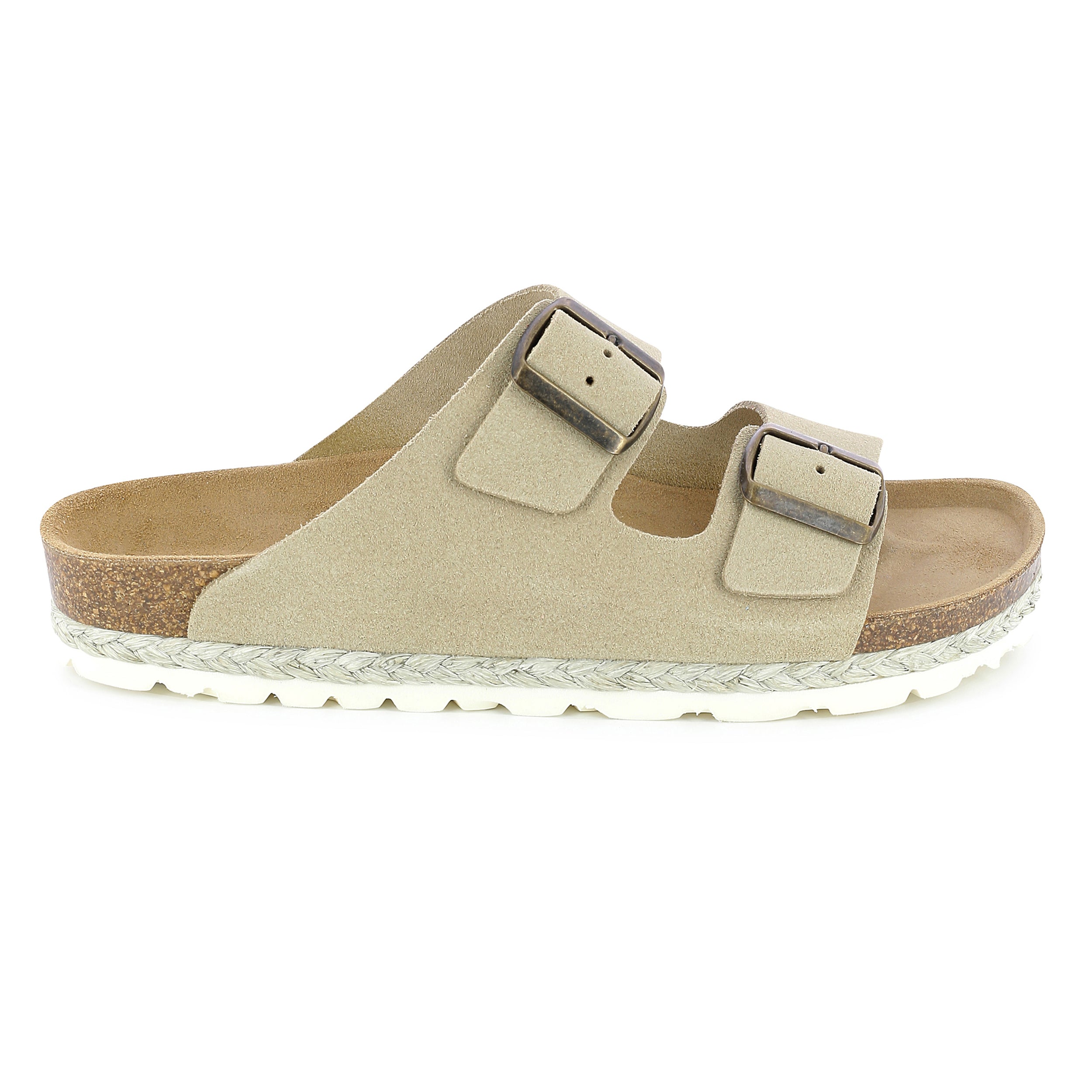 Benalla Sand Suede Leather 2 Strap Sandals