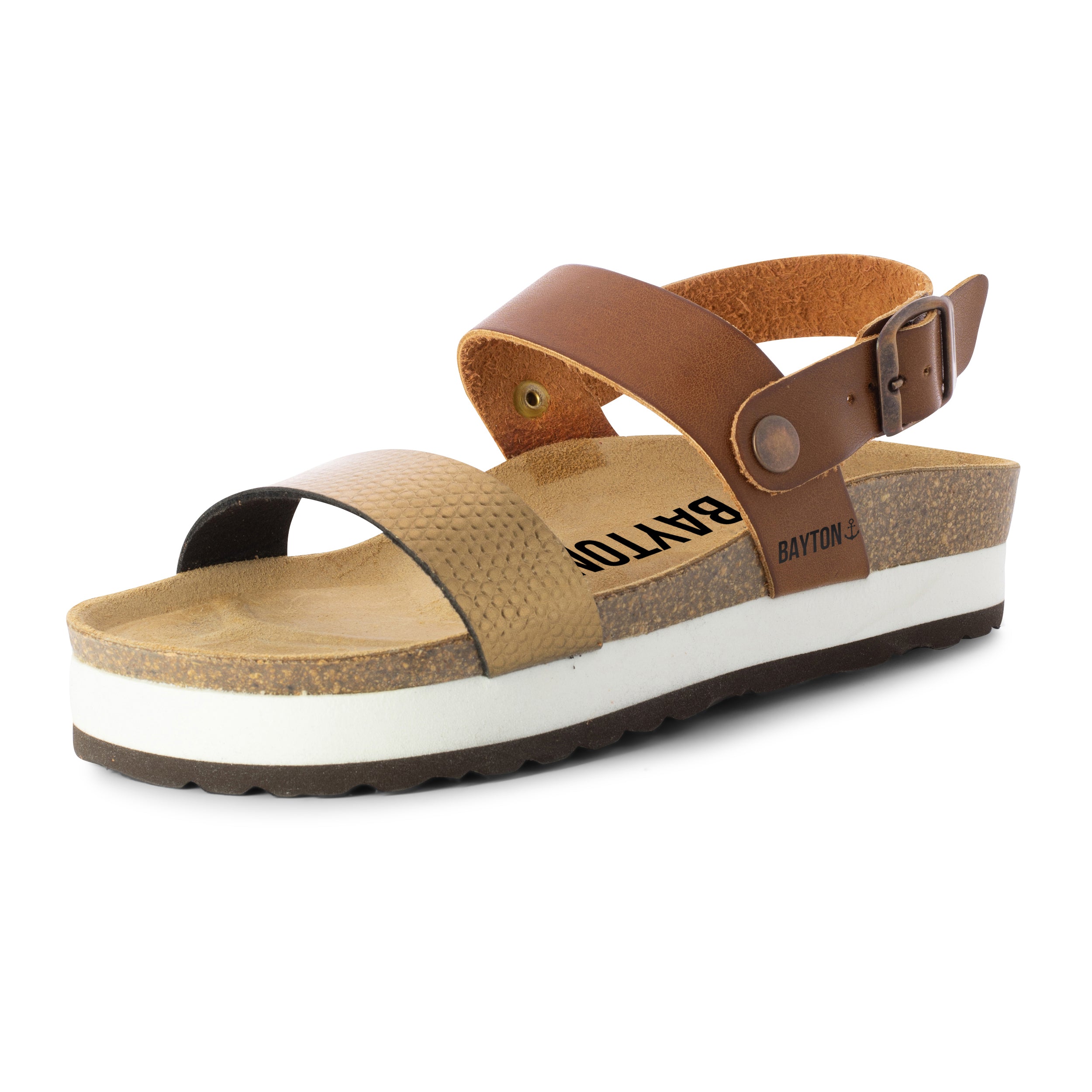 Sandalias con plataforma Gladstone color canela y cobre