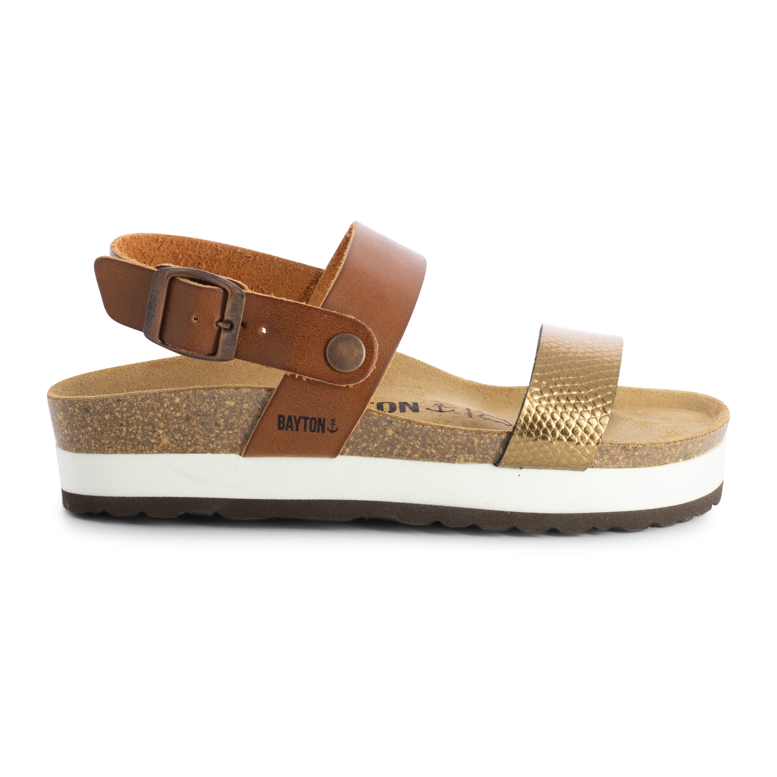 Sandalias con plataforma Gladstone color canela y cobre