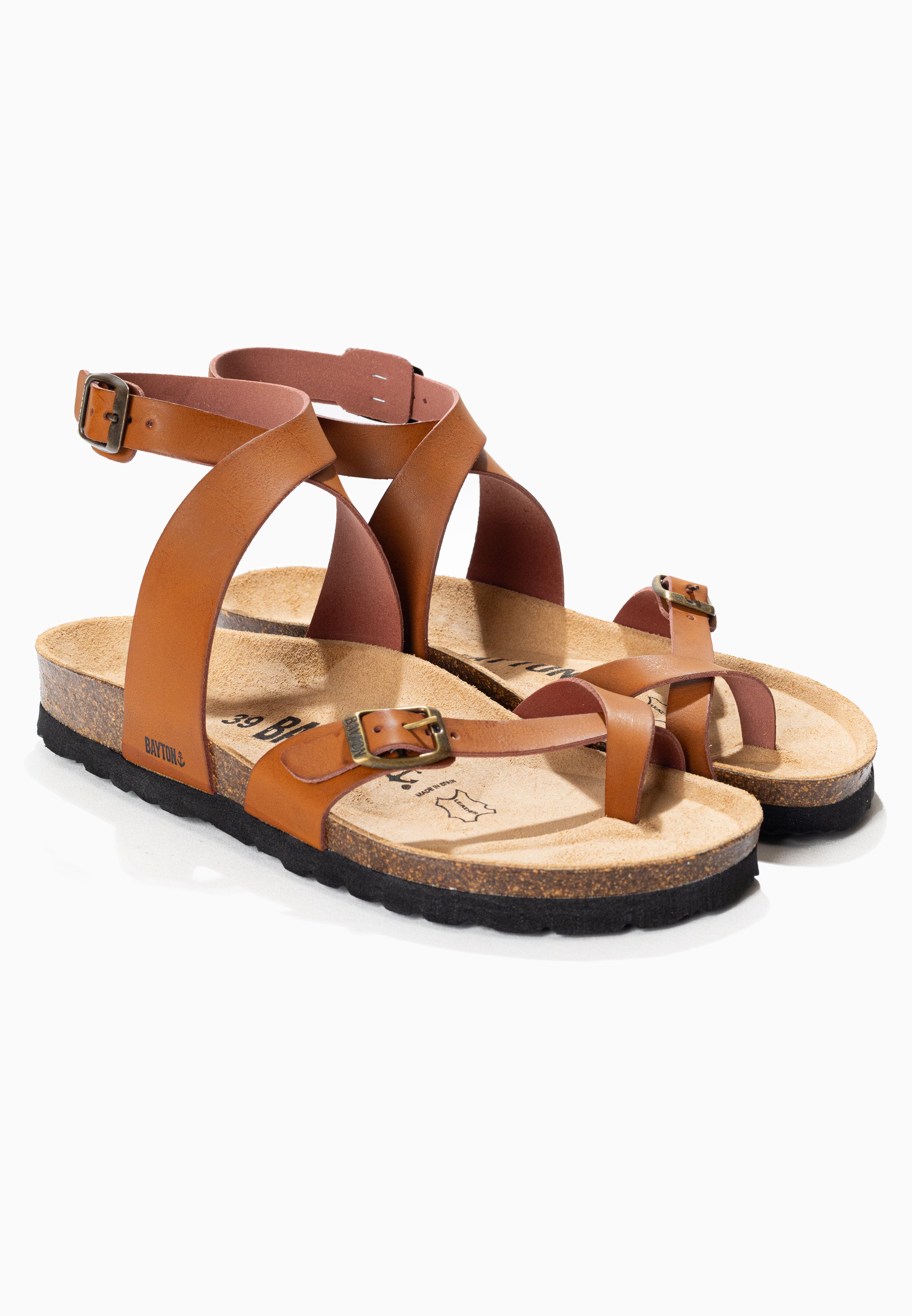 Swan Brown Toe-Thong Sandals