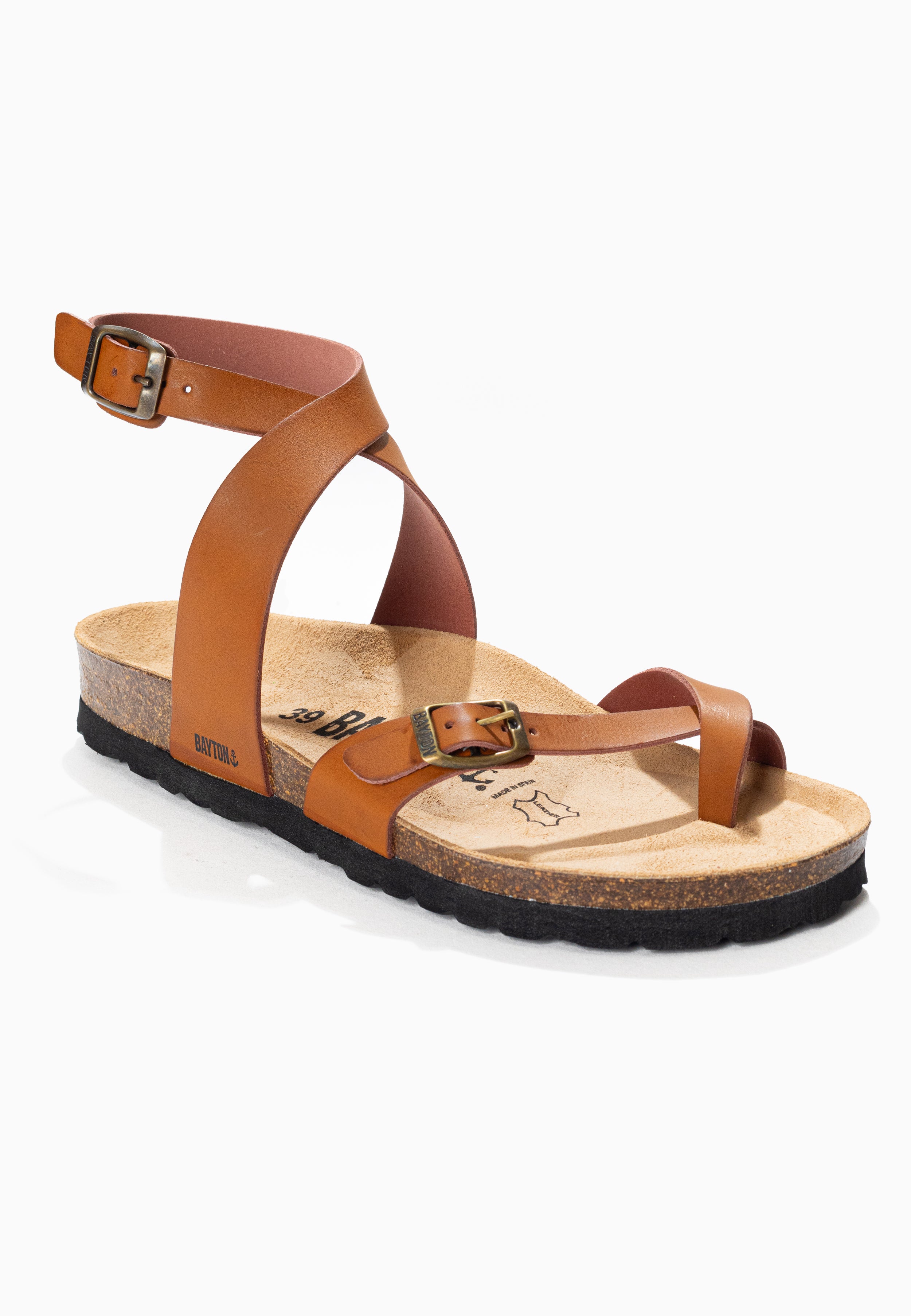 Swan Brown Toe-Thong Sandals