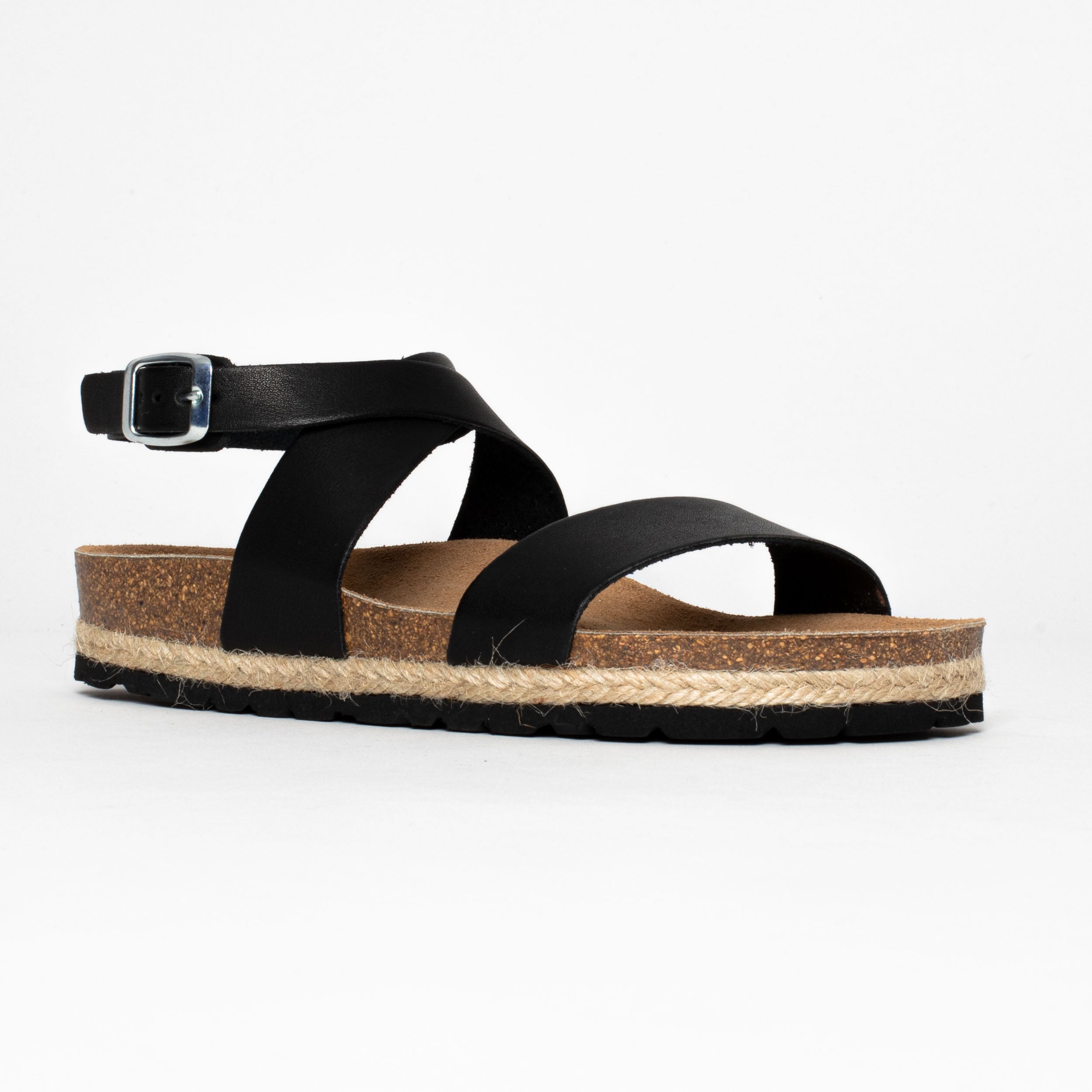 Karratha Black Multi-Strap Sandals