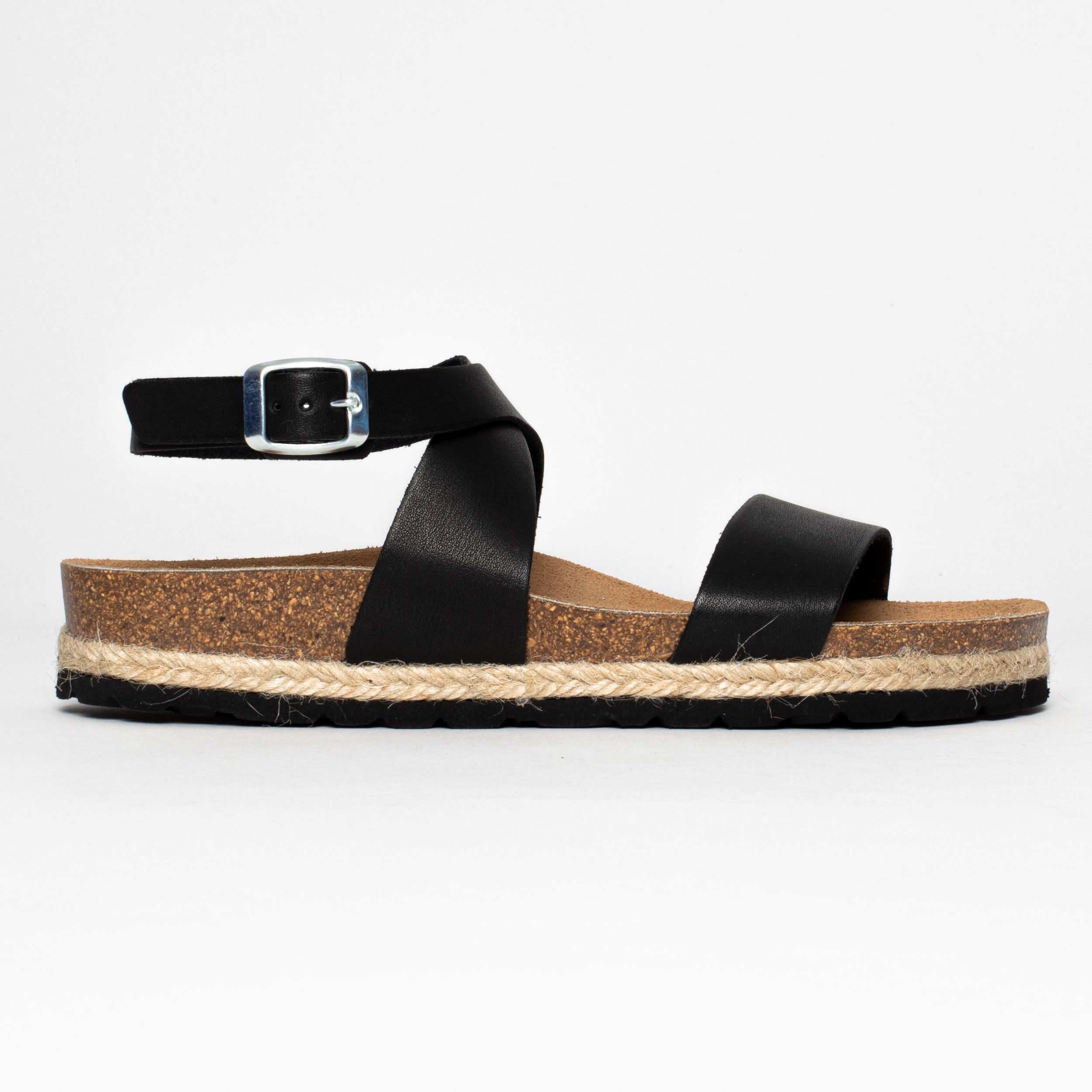 Karratha Black Multi-Strap Sandals