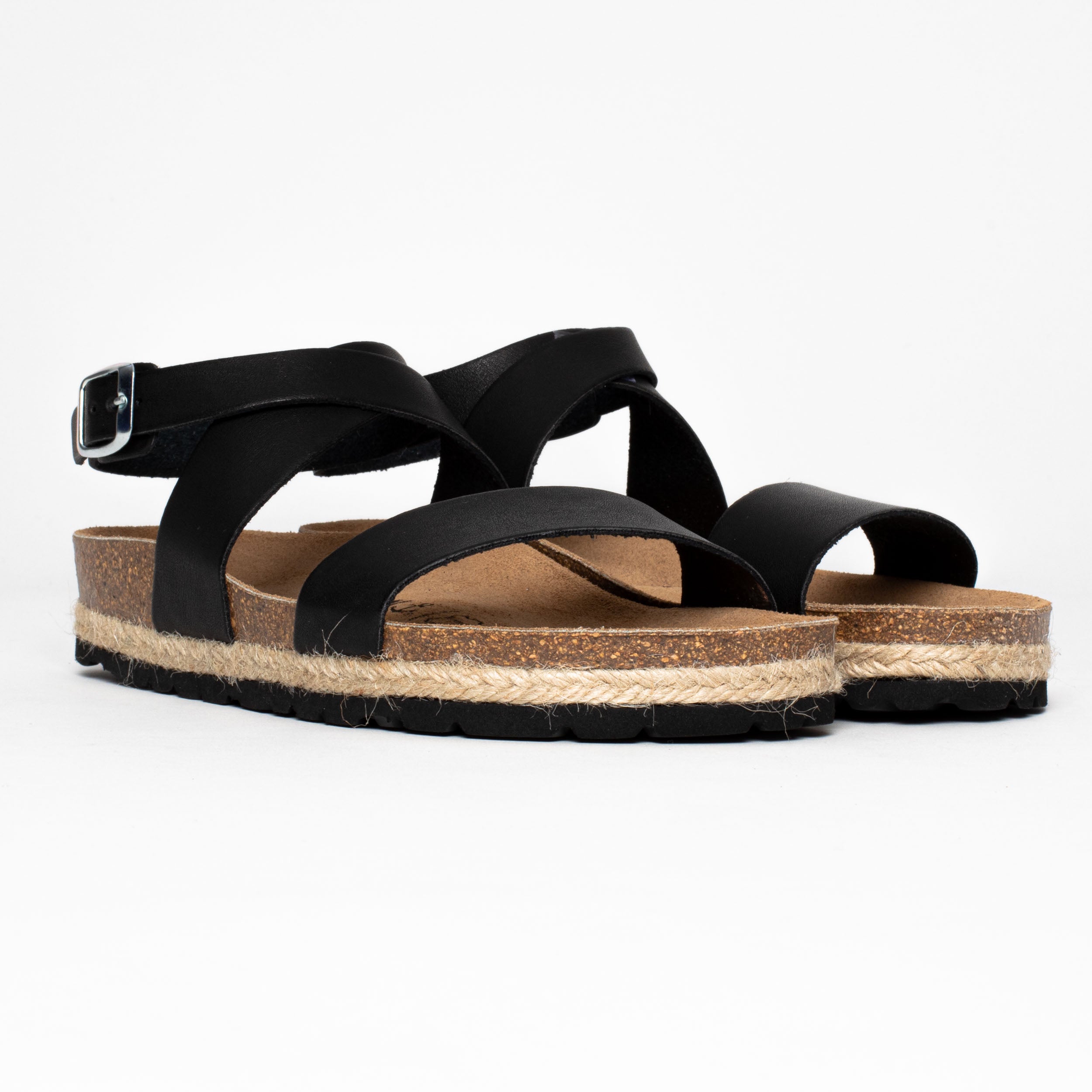 Karratha Black Multi-Strap Sandals