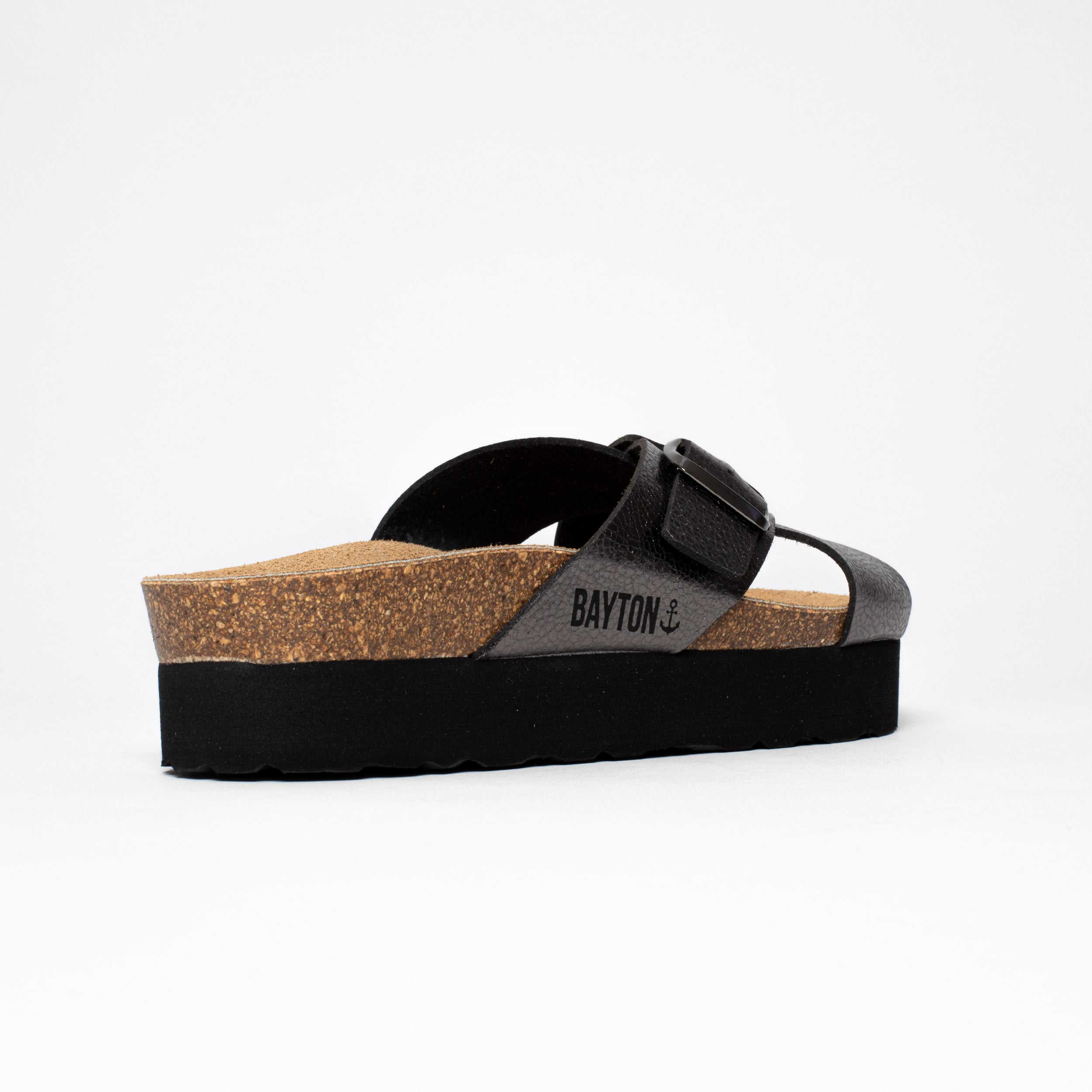 Ajax Charcoal Gray Platform Sandals