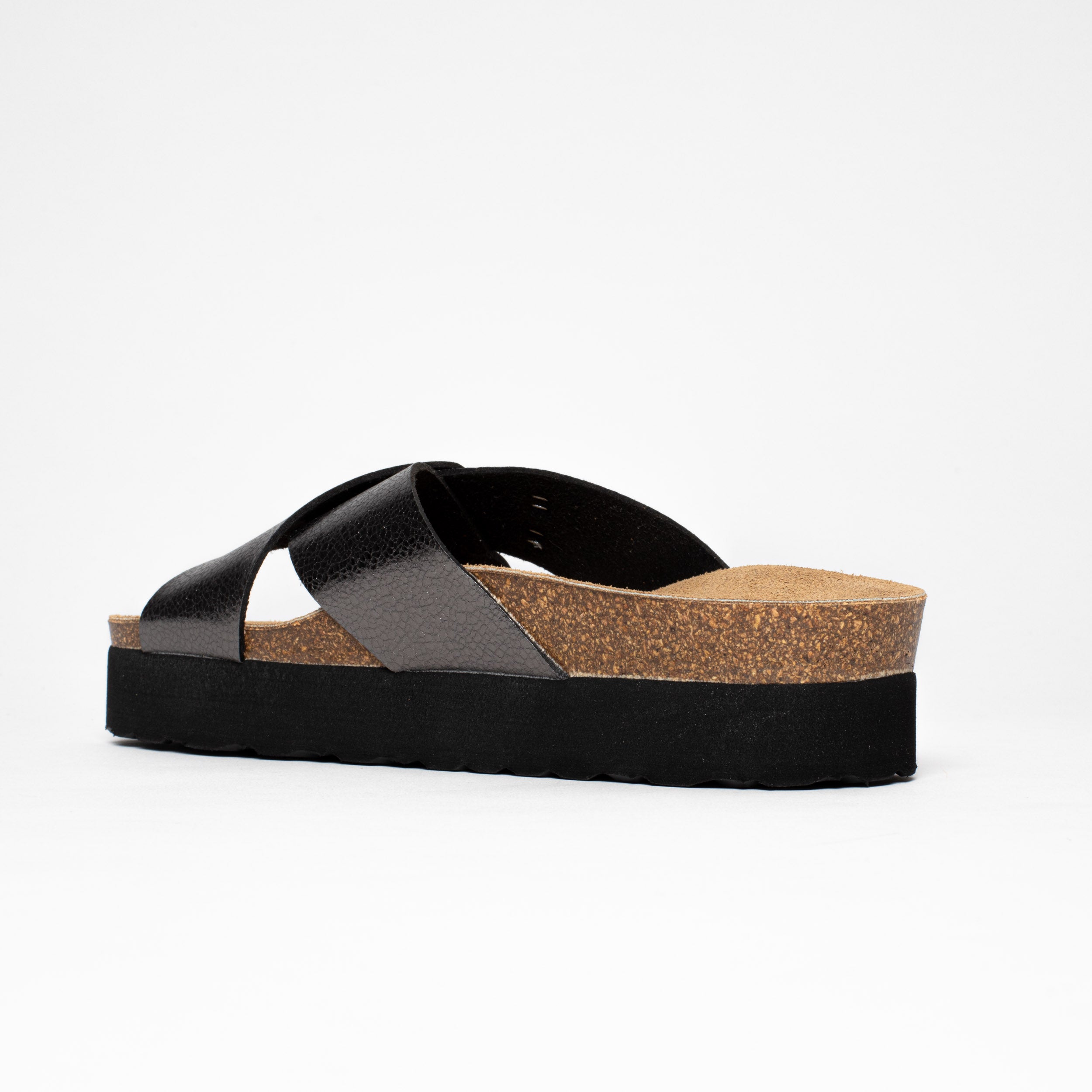 Ajax Charcoal Gray Platform Sandals