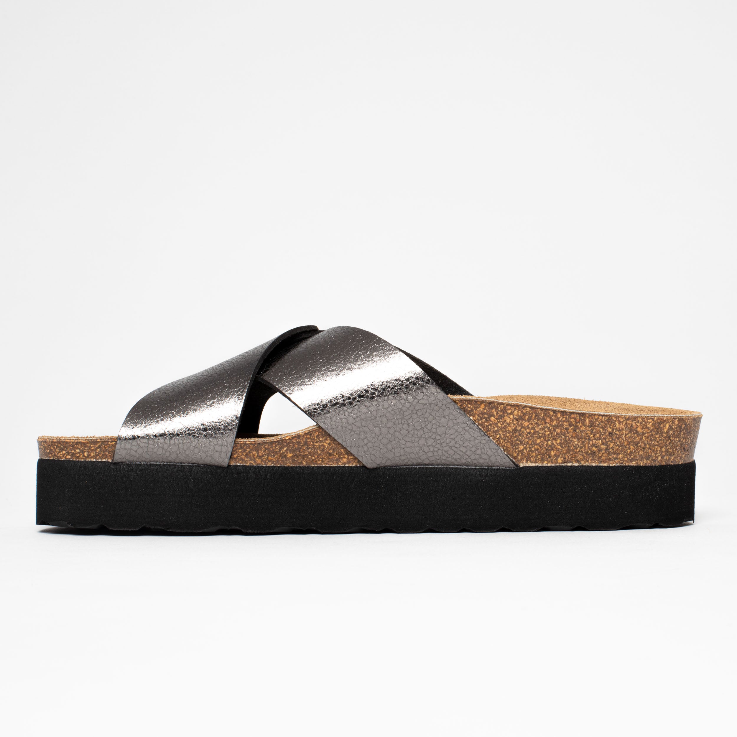 Ajax Charcoal Gray Platform Sandals