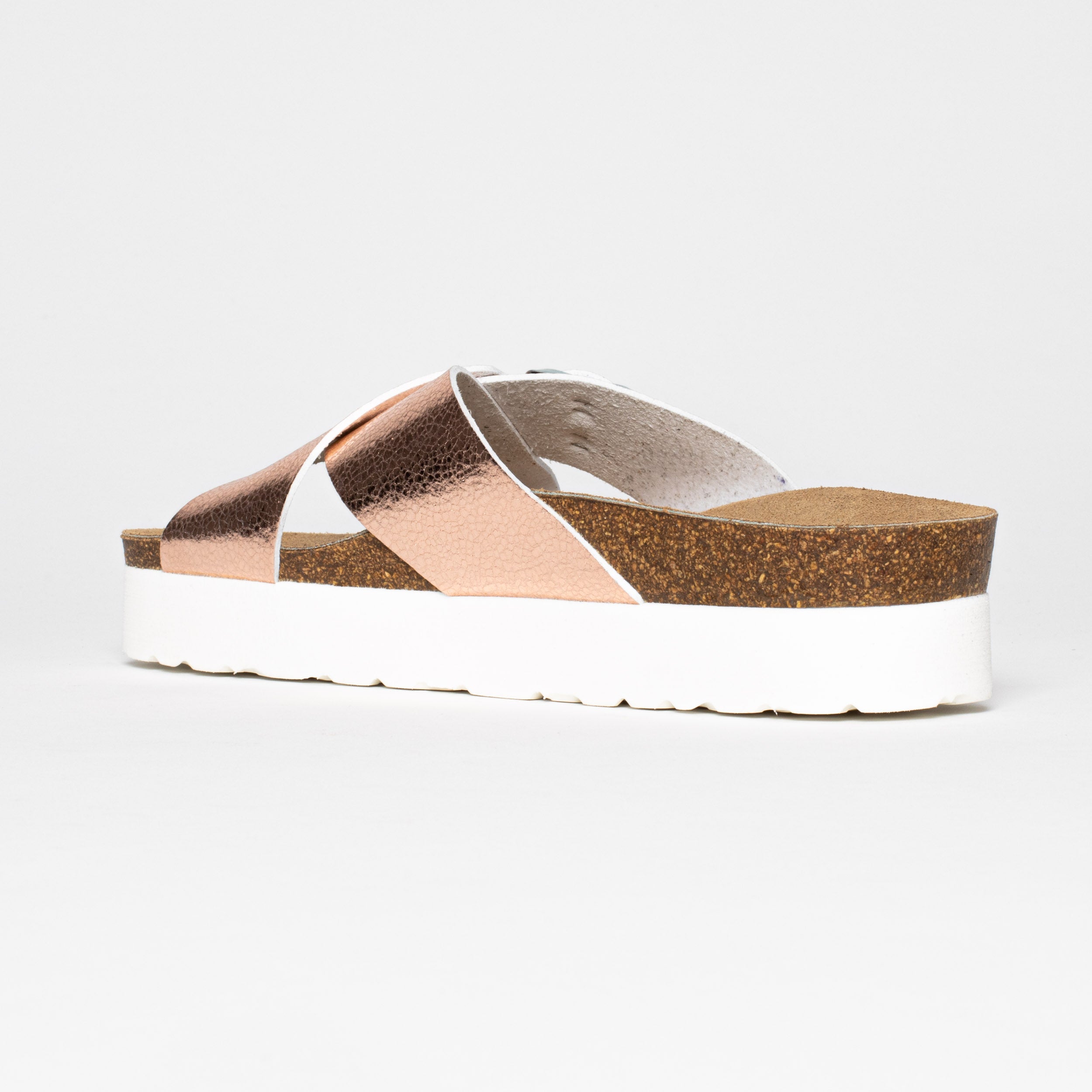 Sandalias con plataforma en oro rosa Ajax